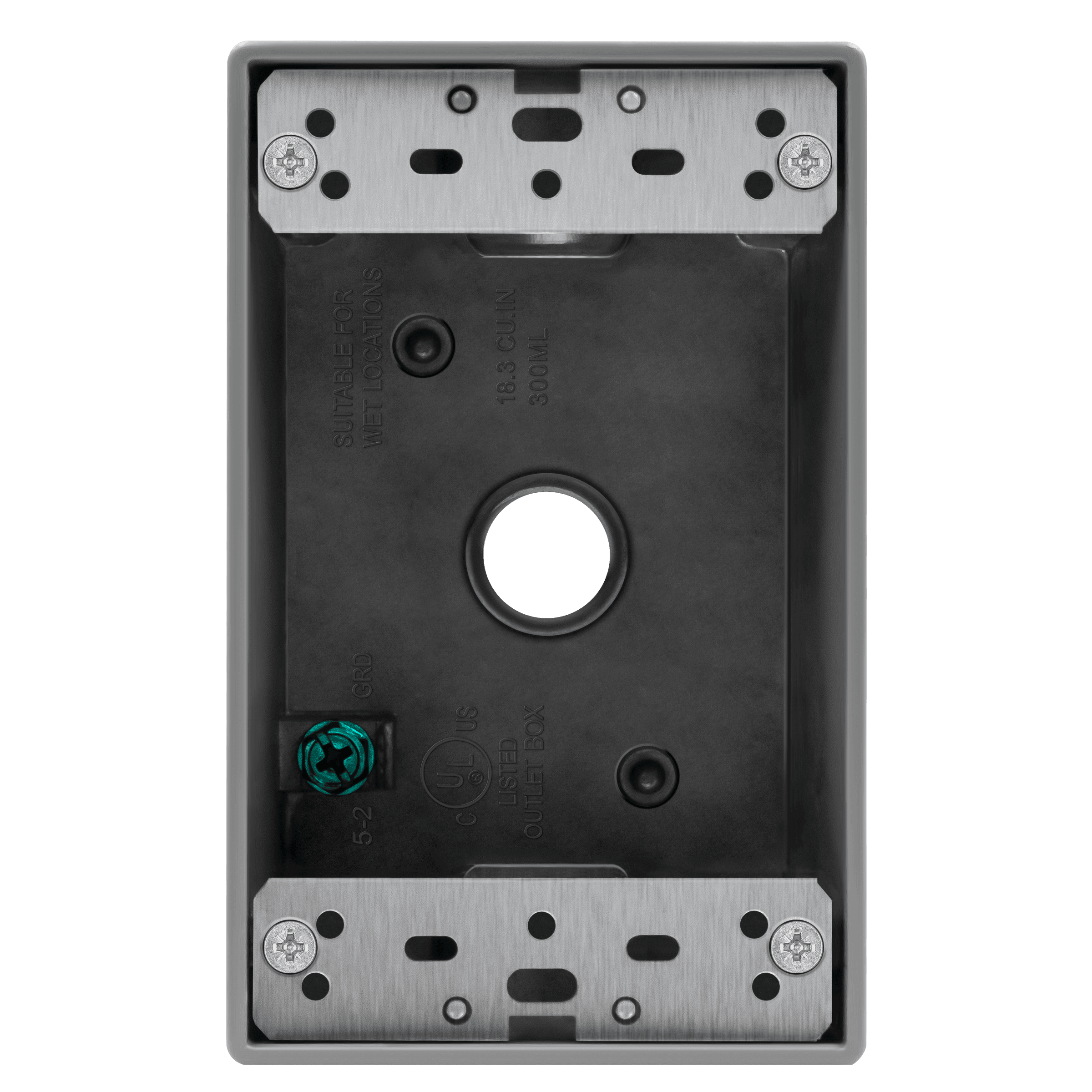 1/2 in. 1-Gang 3-Holes Weatherproof Box - Gray