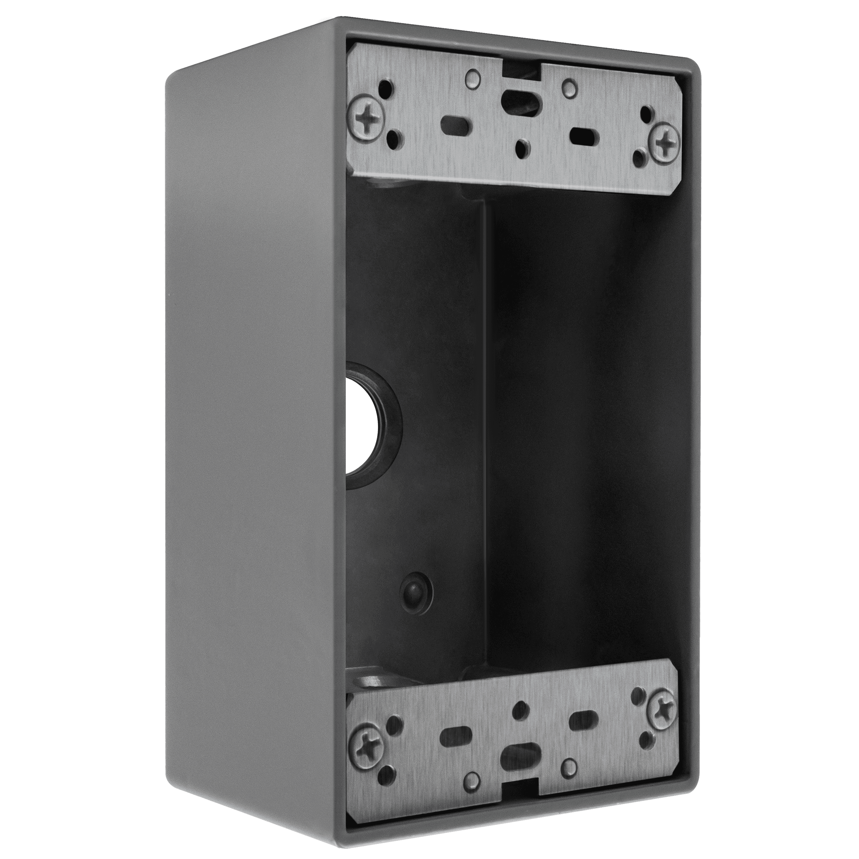 1/2 in. 1-Gang 3-Holes Weatherproof Box - Gray view 2