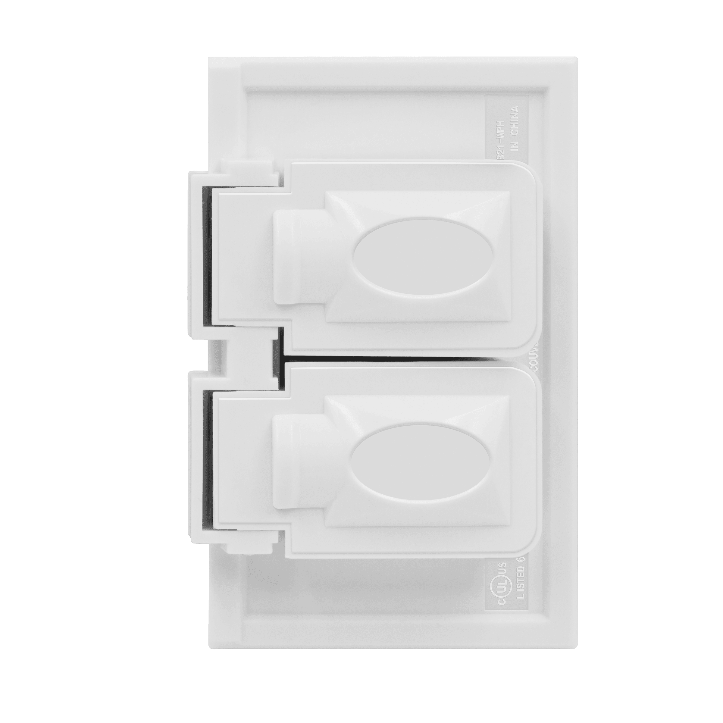 1-Gang Weatherproof Duplex Horizontal Mount Wall Plate - White