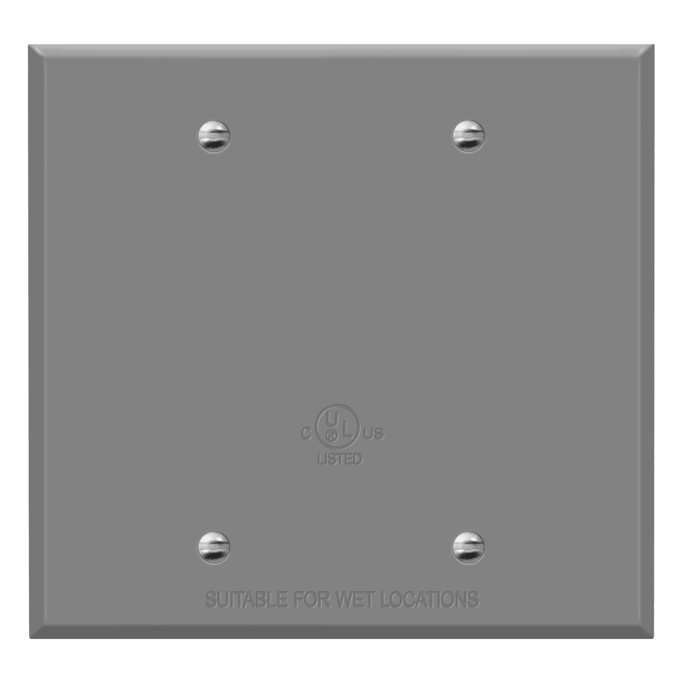 2-Gang Weatherproof Metal Blank Wall Plate - Gray