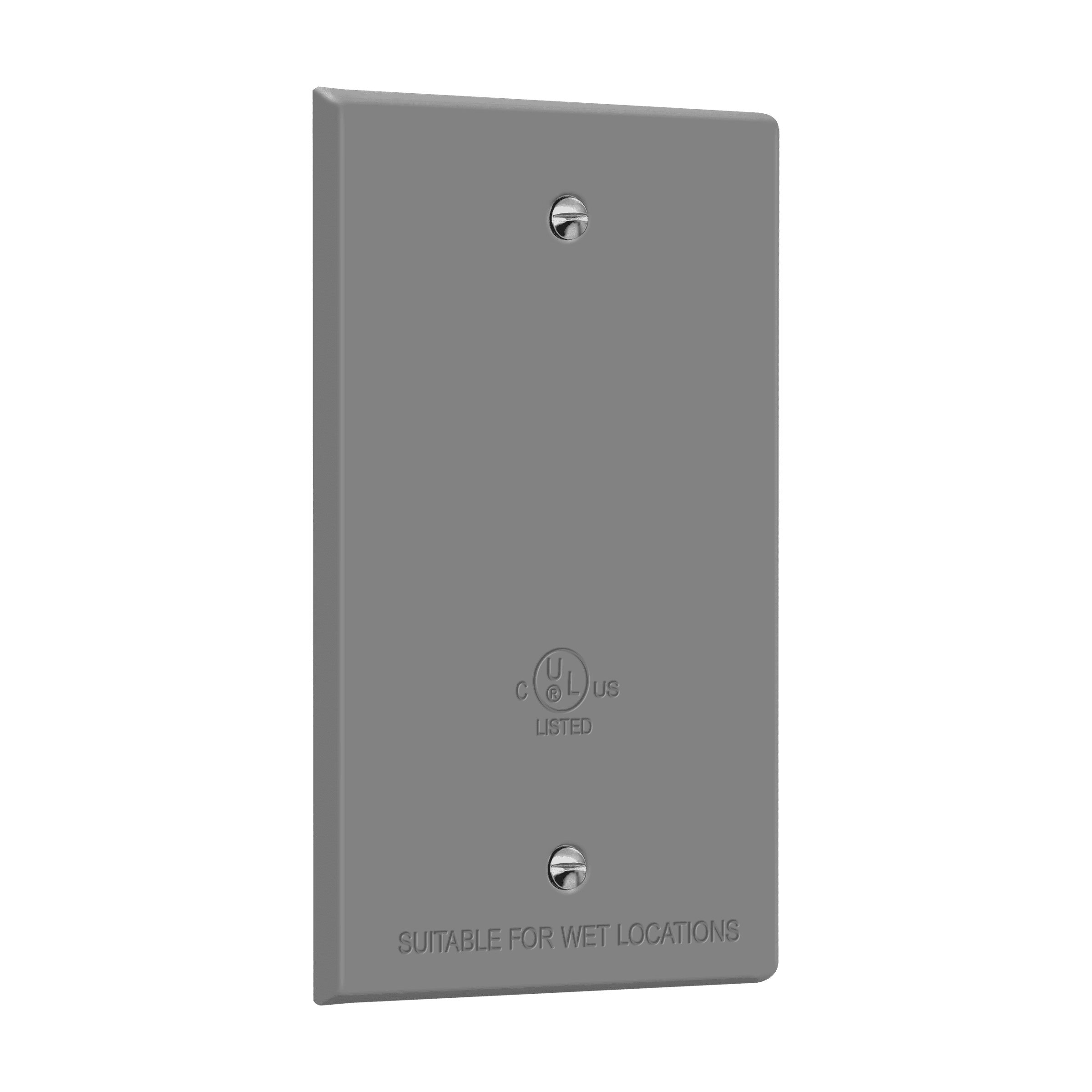 1-Gang Weatherproof Metal Blank Wall Plate - Gray view 2