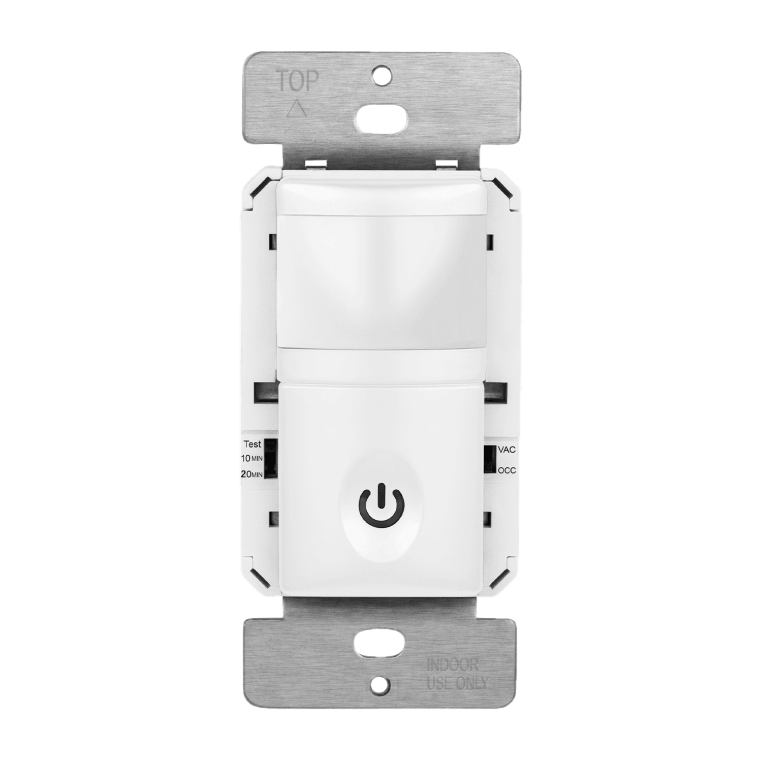 180° PIR Occupancy/Vacancy Motion Sensor Wall Switch, Neutral Wire Required, Single Pole - White