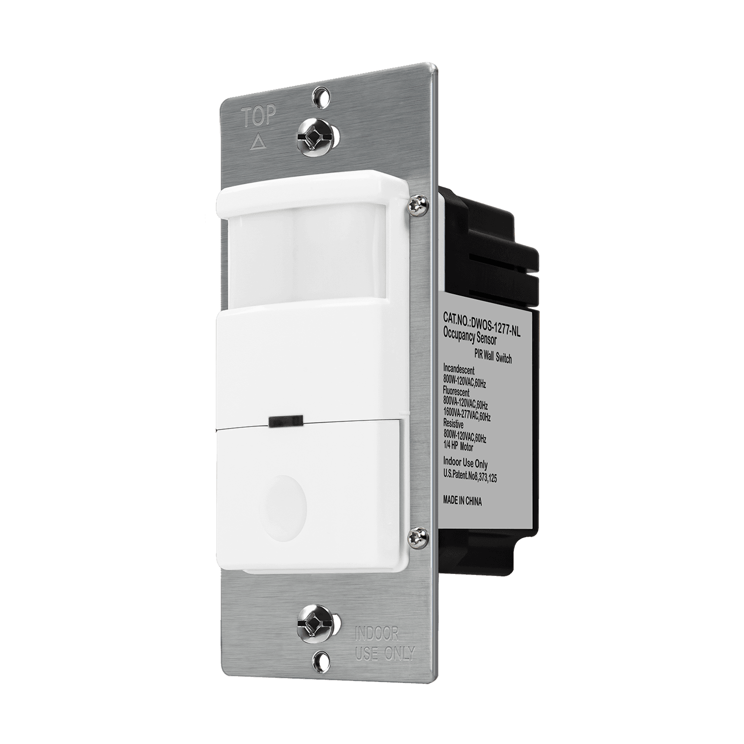 180° PIR Occupancy/Vacancy Motion Sensor Wall Switch with Built-In Night Light, Neutral Wire Required, Single Pole - White view 2