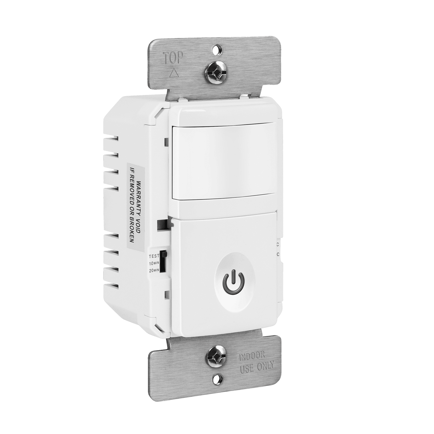 180° PIR Vacancy Motion Sensor Wall Switch, Secured Ground Wire Required, Single Pole - White view 2
