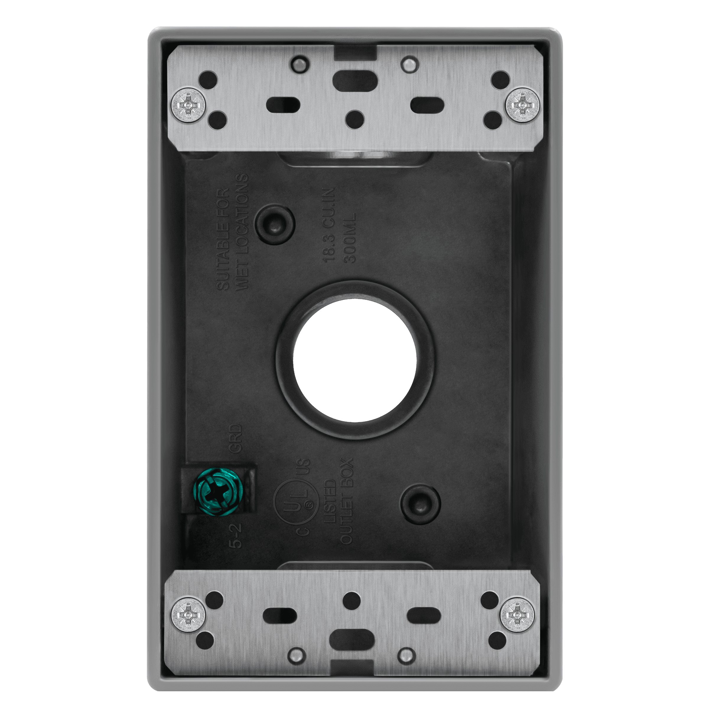 3/4 in. 1-Gang 3-Holes Weatherproof Box - Gray