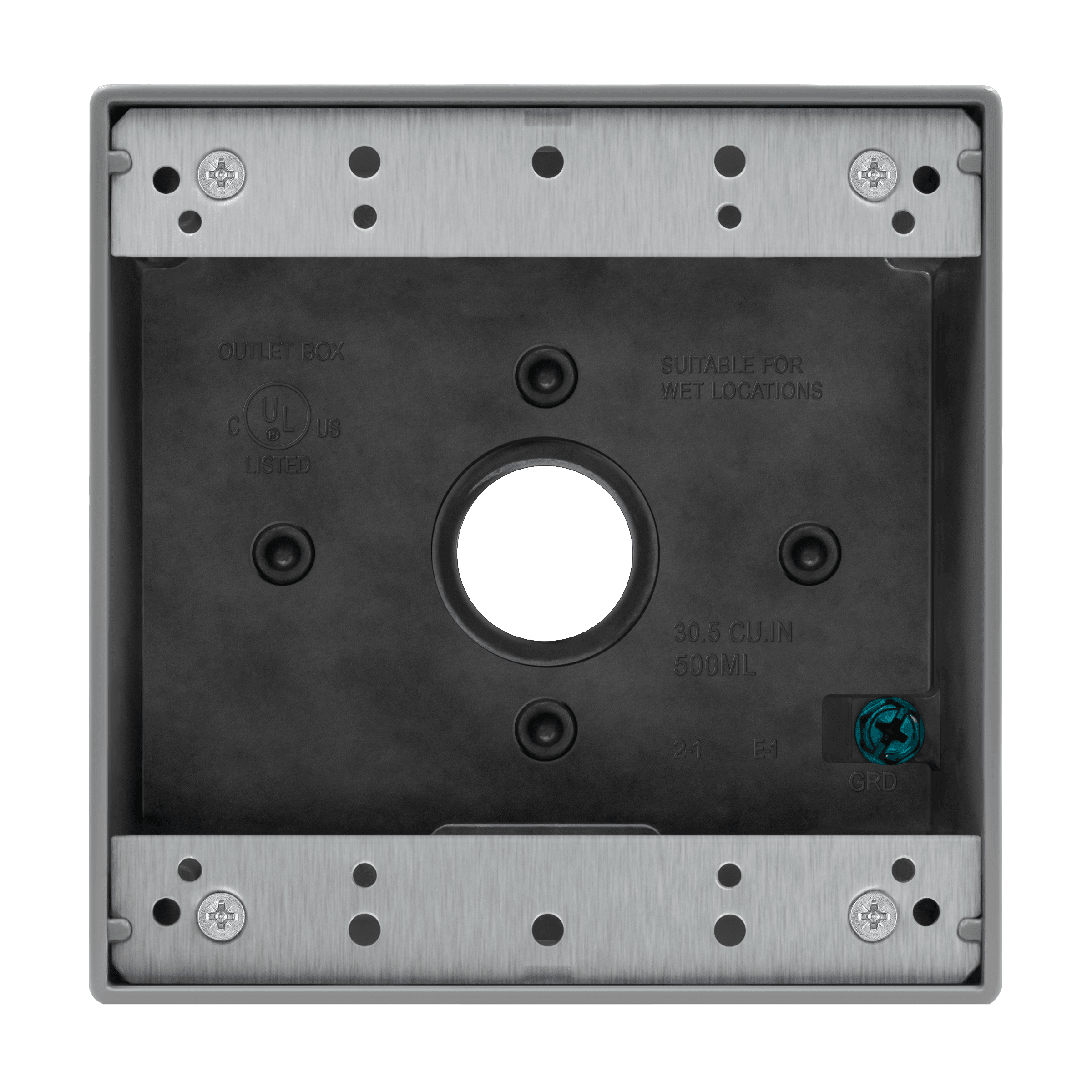 3/4 in. 2-Gang 5-Holes Weatherproof Box - Gray