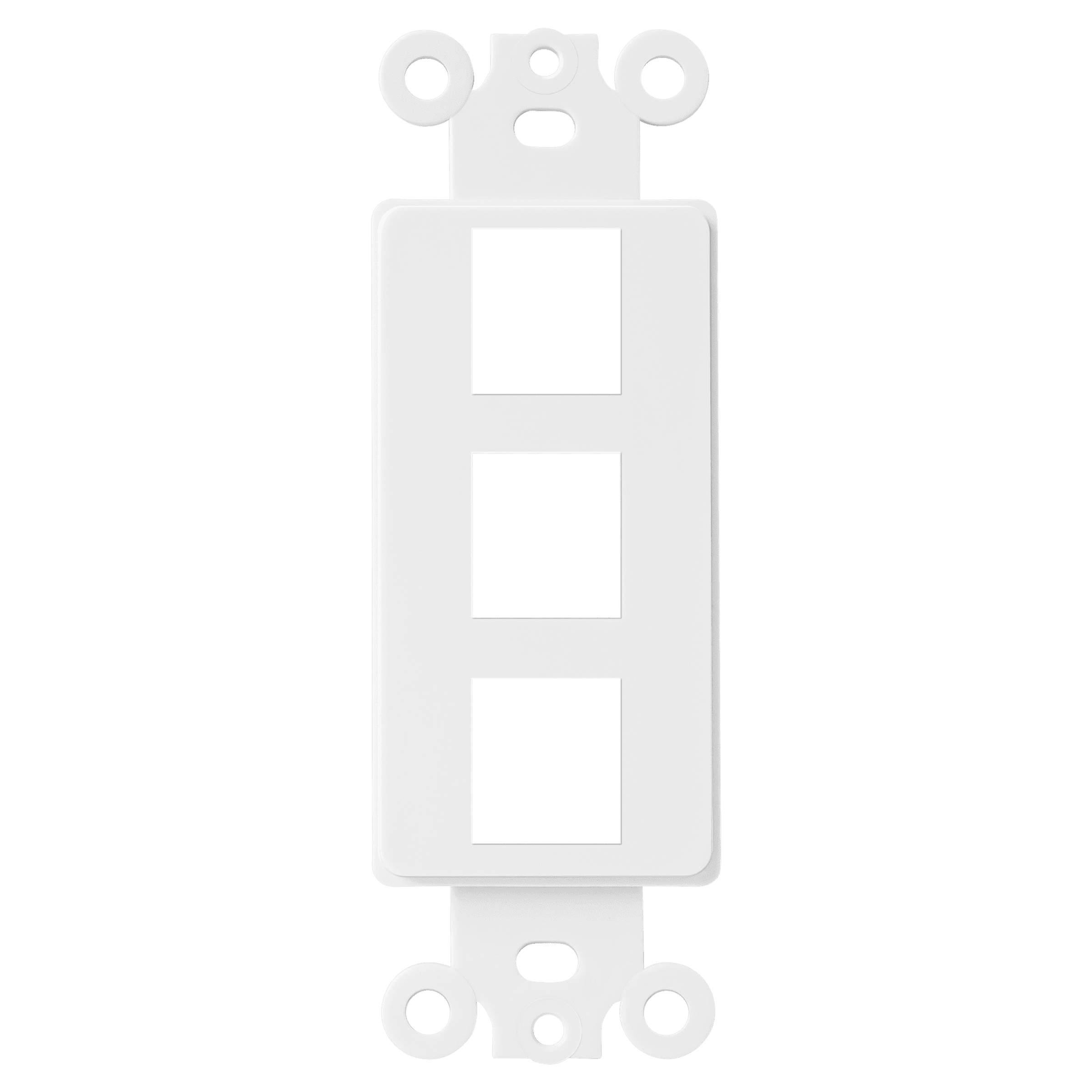 3-Port Decorator Data Wall Plate Insert - White