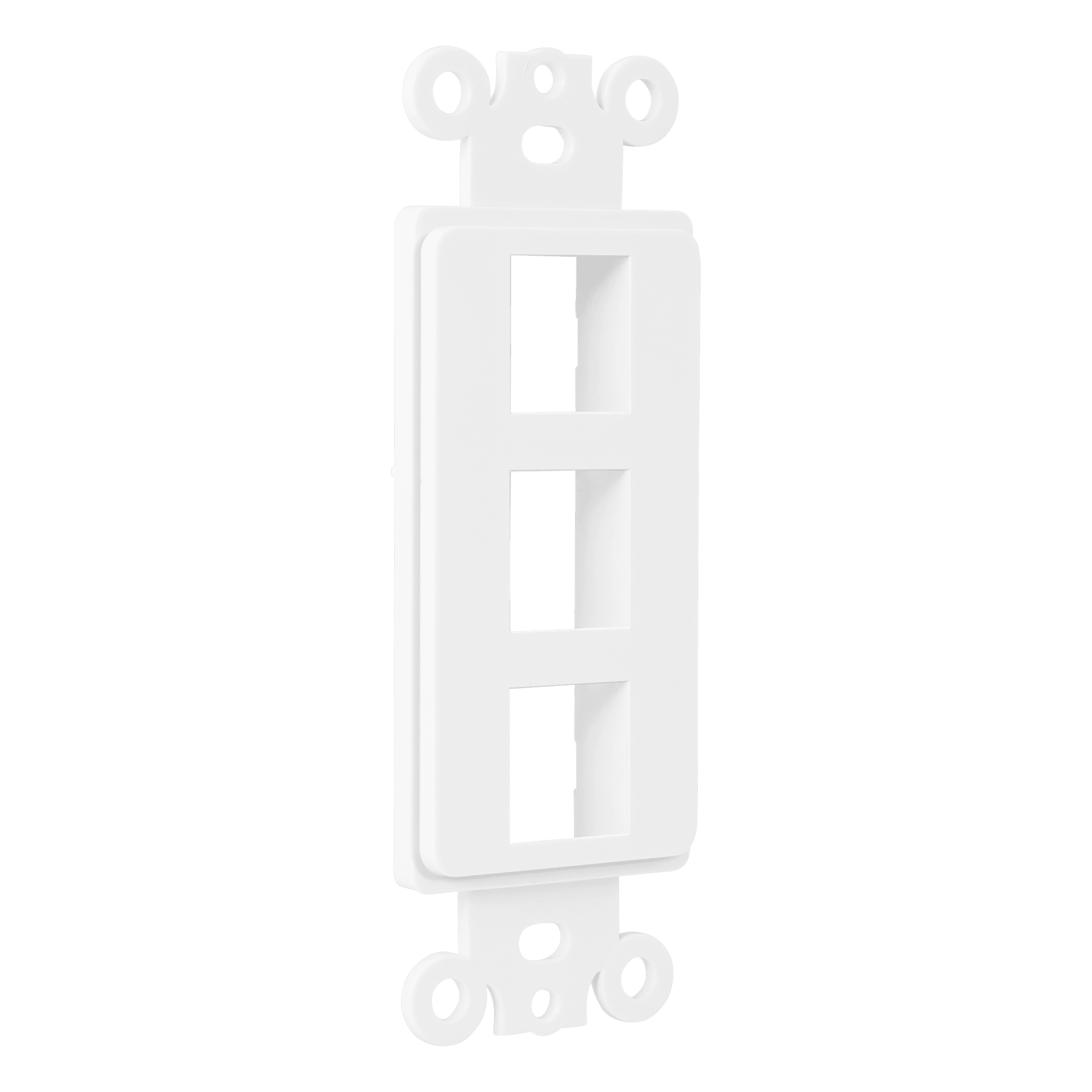 3-Port Decorator Data Wall Plate Insert - White view 2