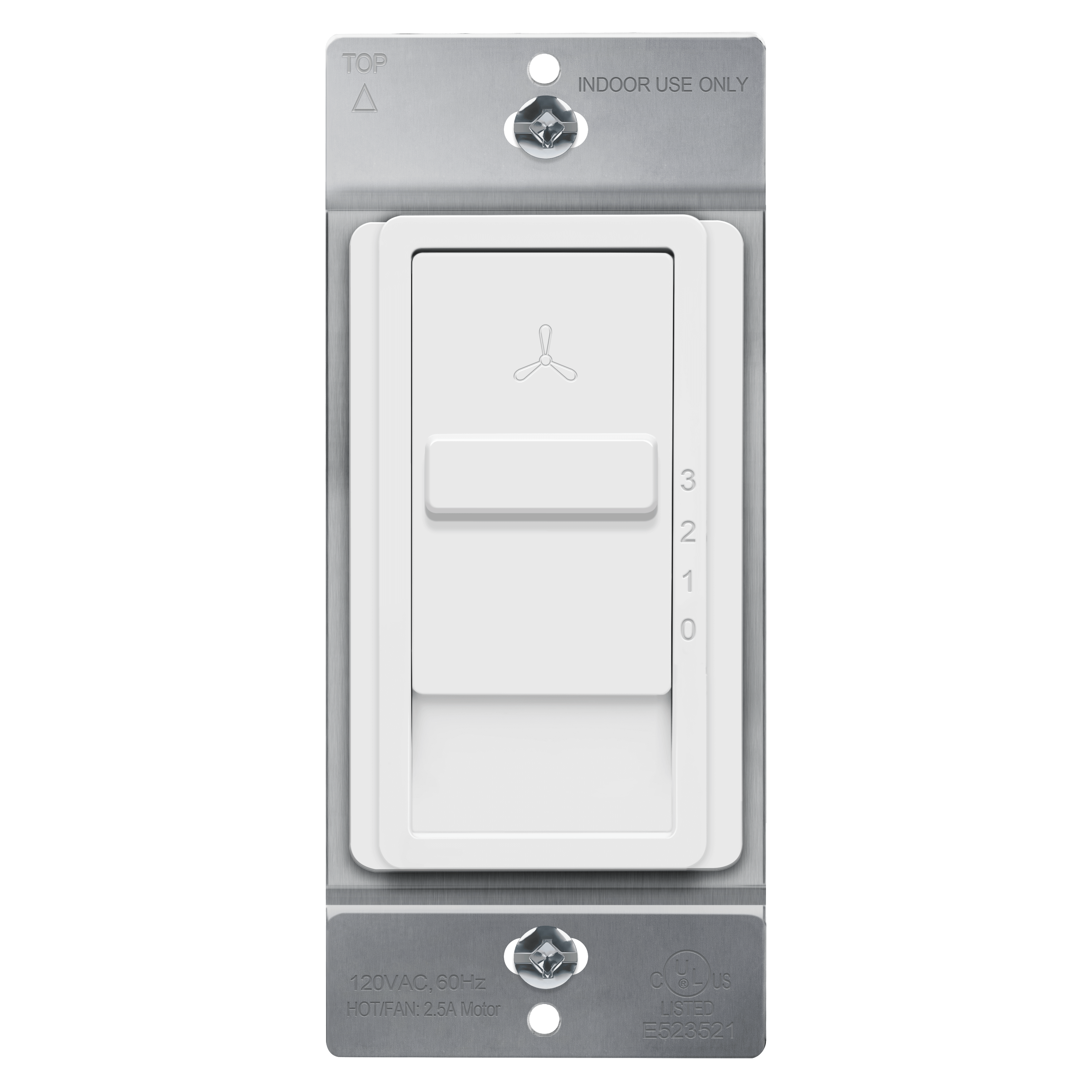 3-Speed Slide Fan Control - White