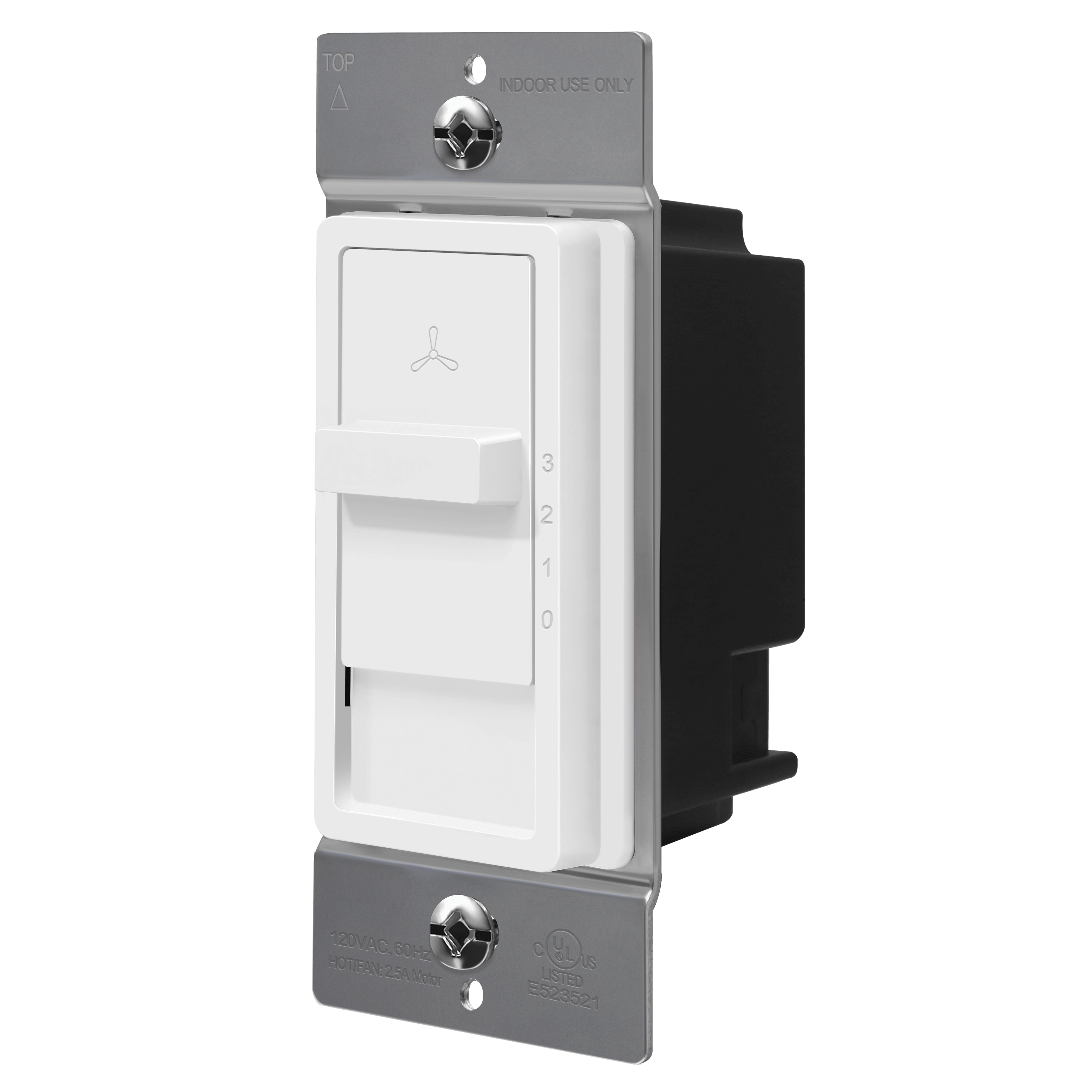 3-Speed Slide Fan Control - White view 3