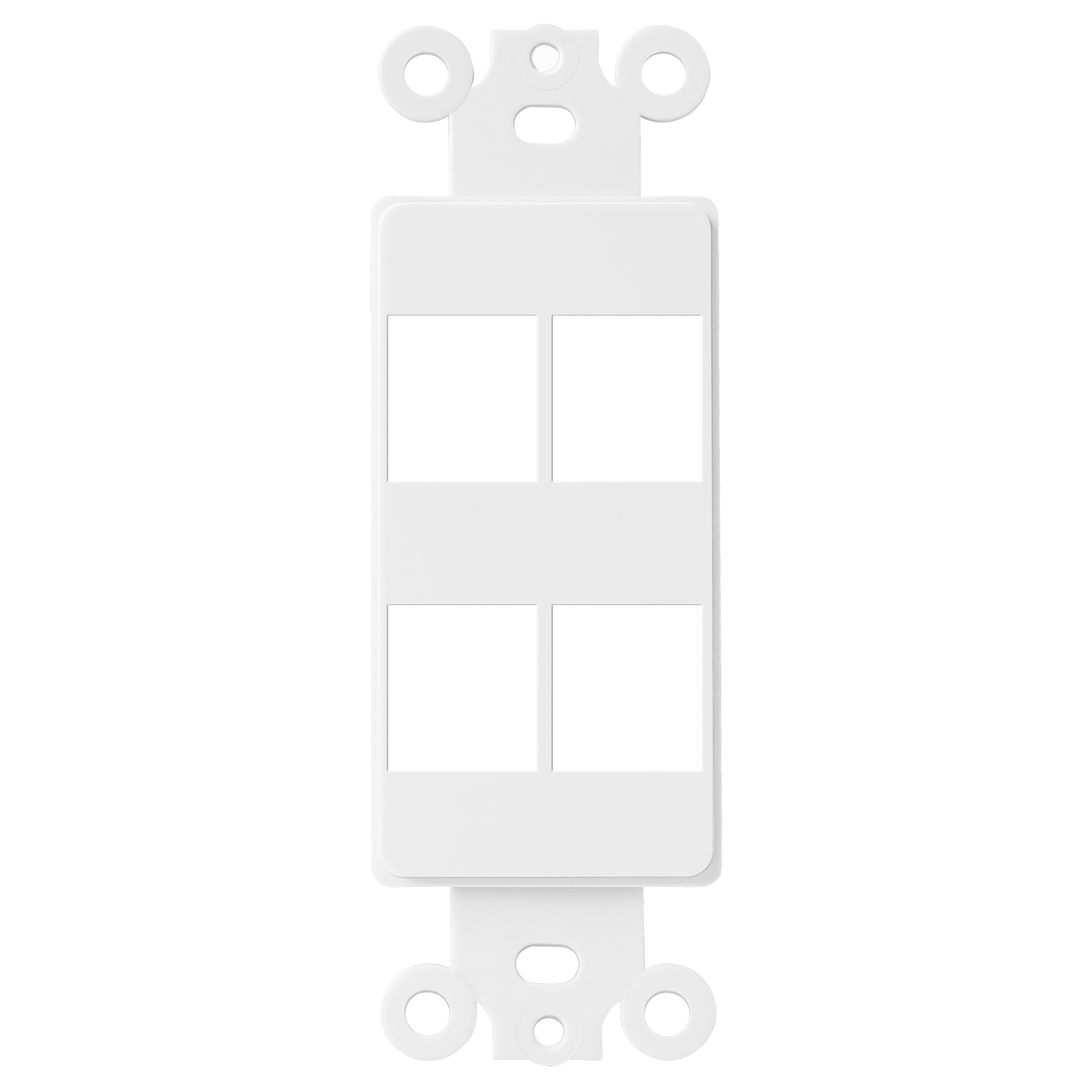 4-Port Decorator Data Wall Plate Insert - White