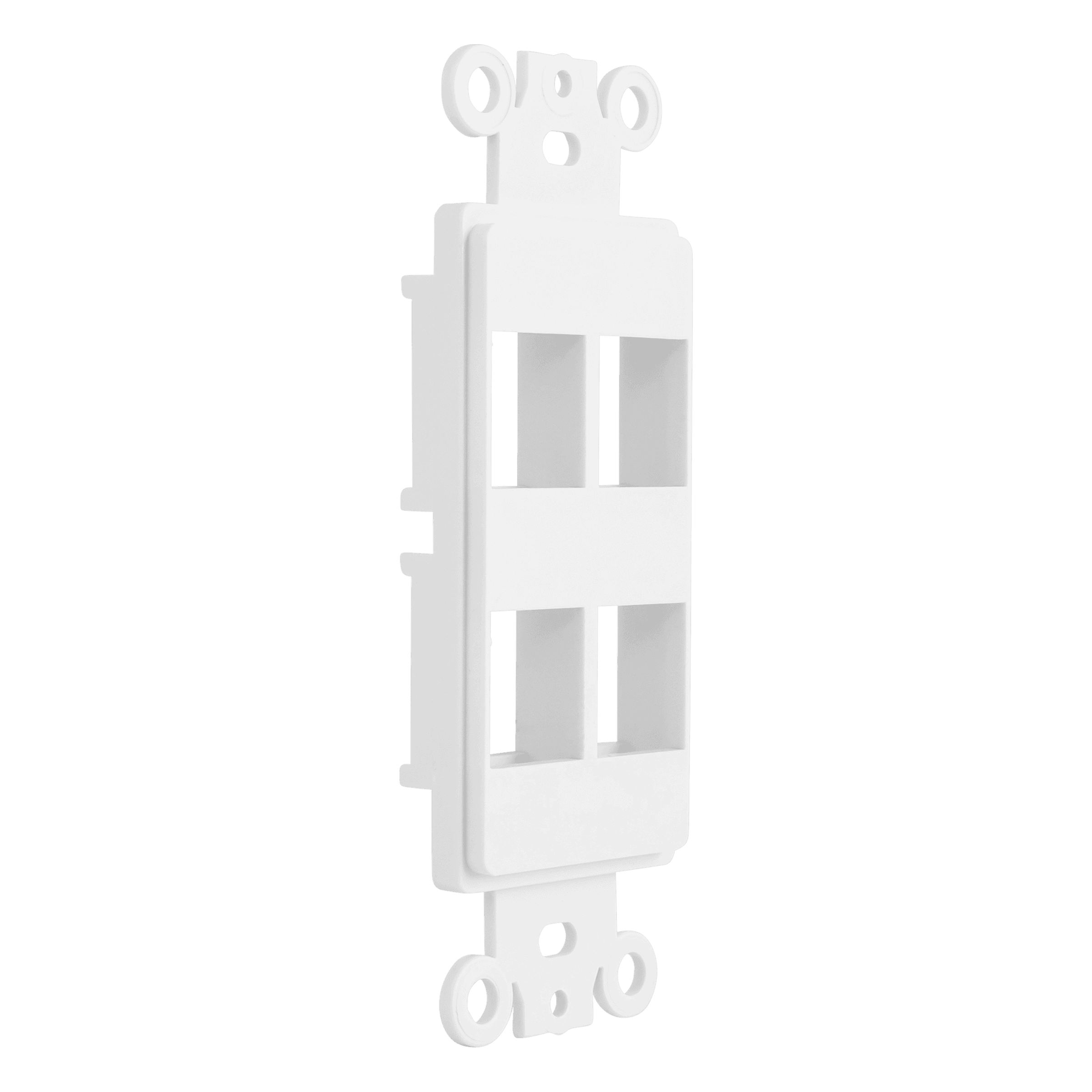 4-Port Decorator Data Wall Plate Insert - White view 2