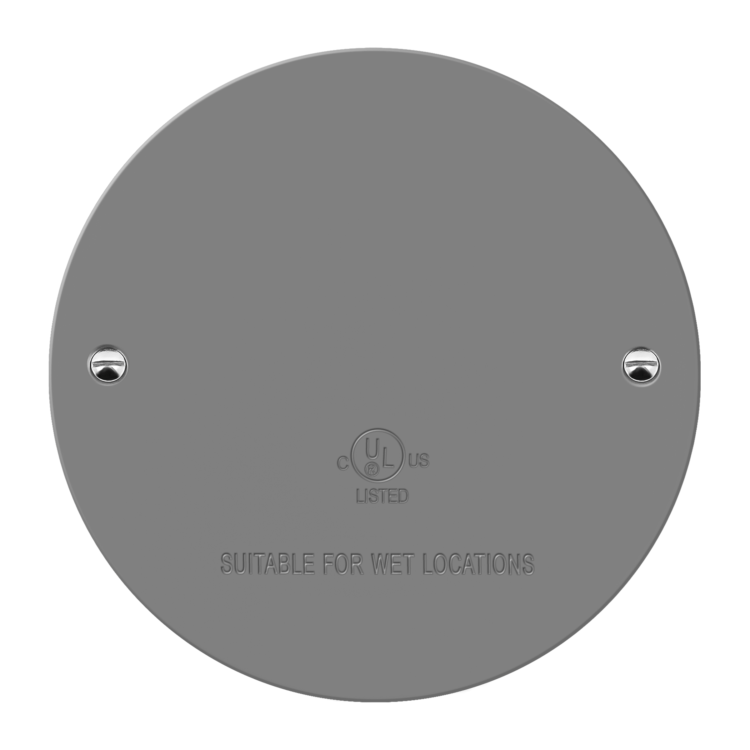 4″ Round Blank Metal Weatherproof Cover - Gray