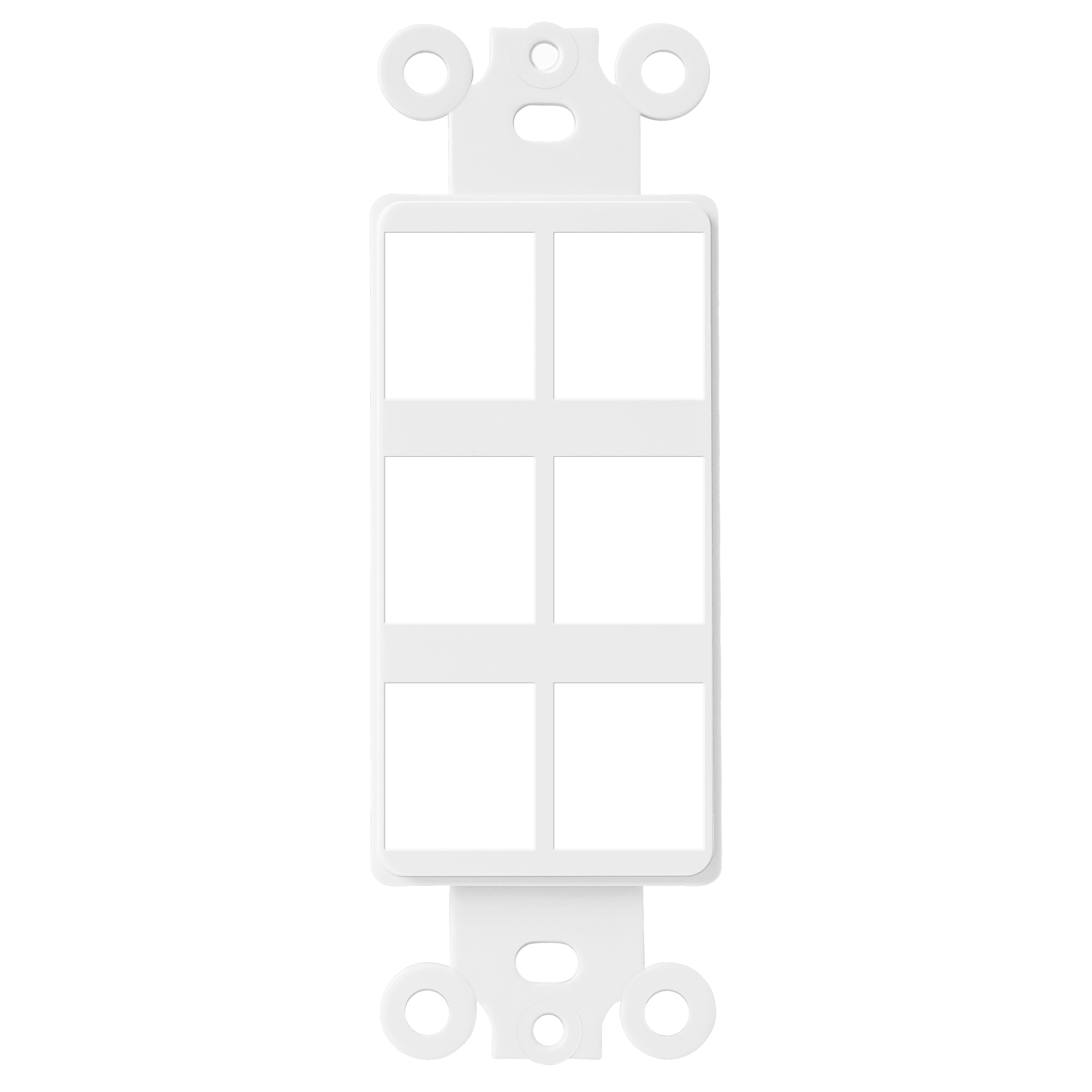 6-Port Decorator Data Wall Plate Insert - White