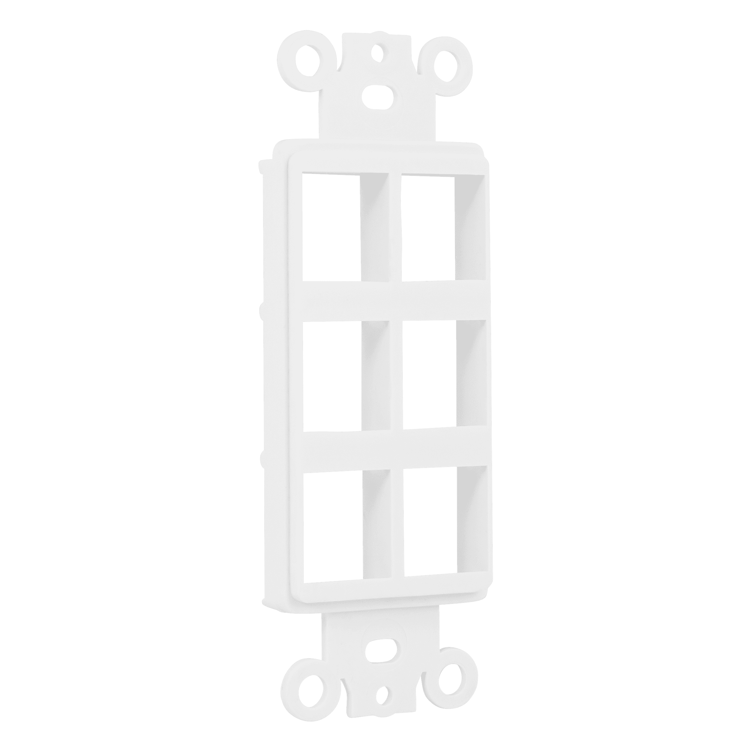 6-Port Decorator Data Wall Plate Insert - White view 2