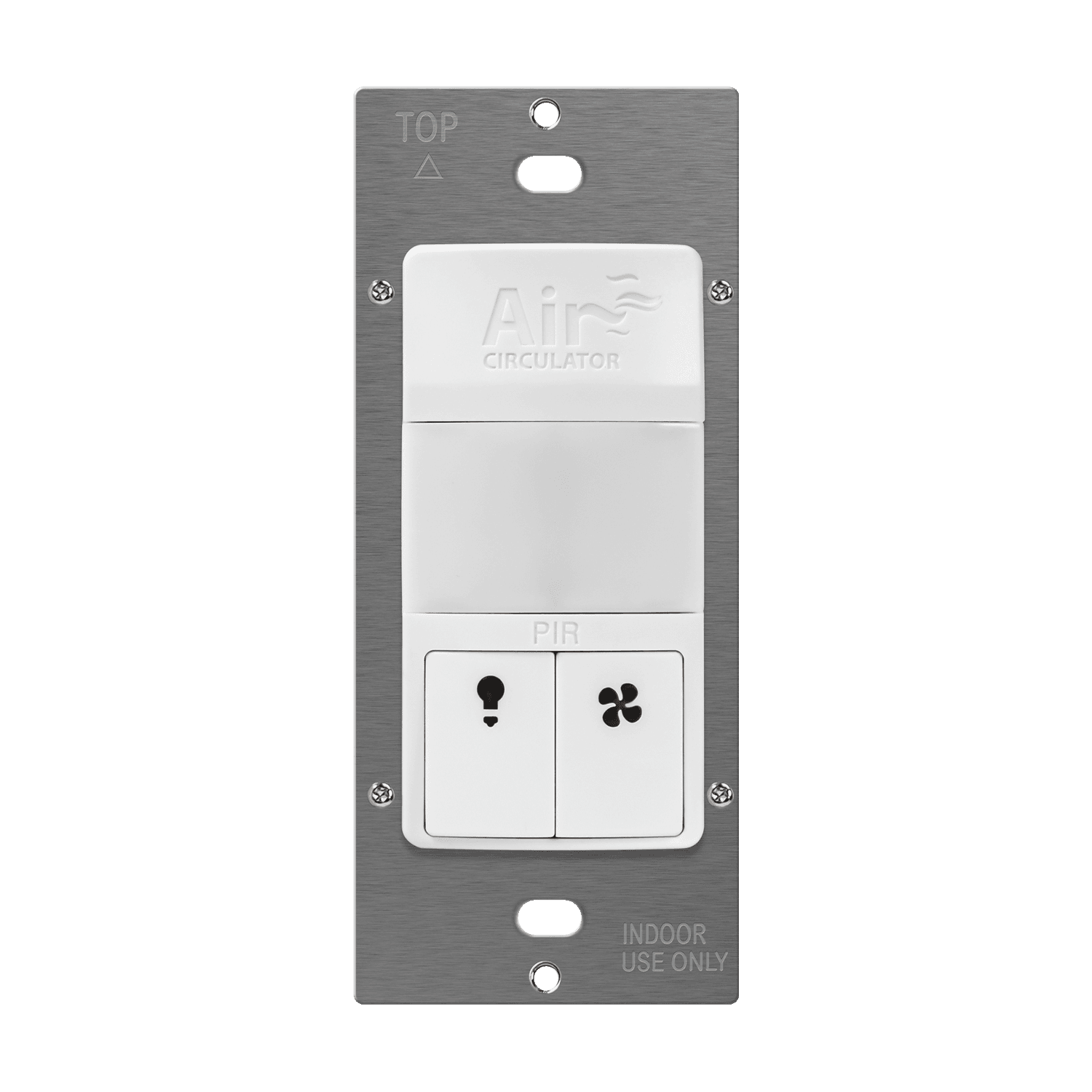 Air Circulator Timer with 180° PIR Motion Sensor Wall Switch - White
