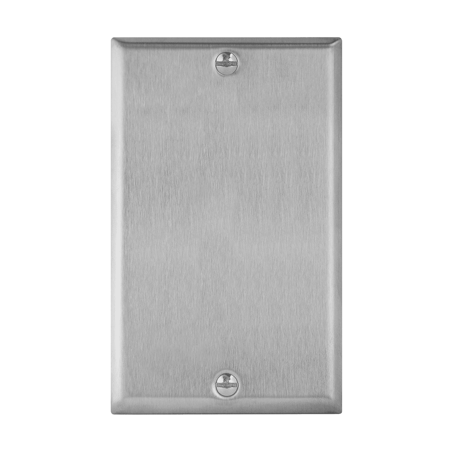 Antimicrobial Blank Cover One-Gang Metal Wall Plate – Mid-Size - Silver