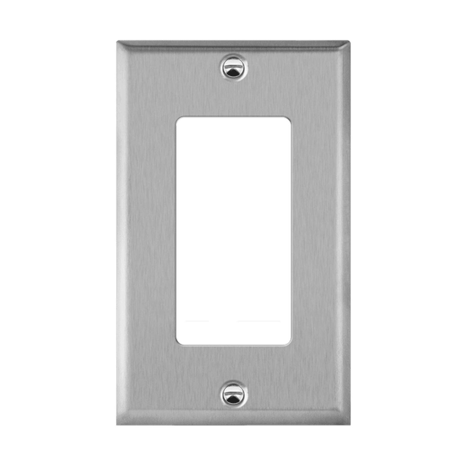 Antimicrobial Decorator/GFCI One-Gang Metal Wall Plate, Mid-Size - Silver