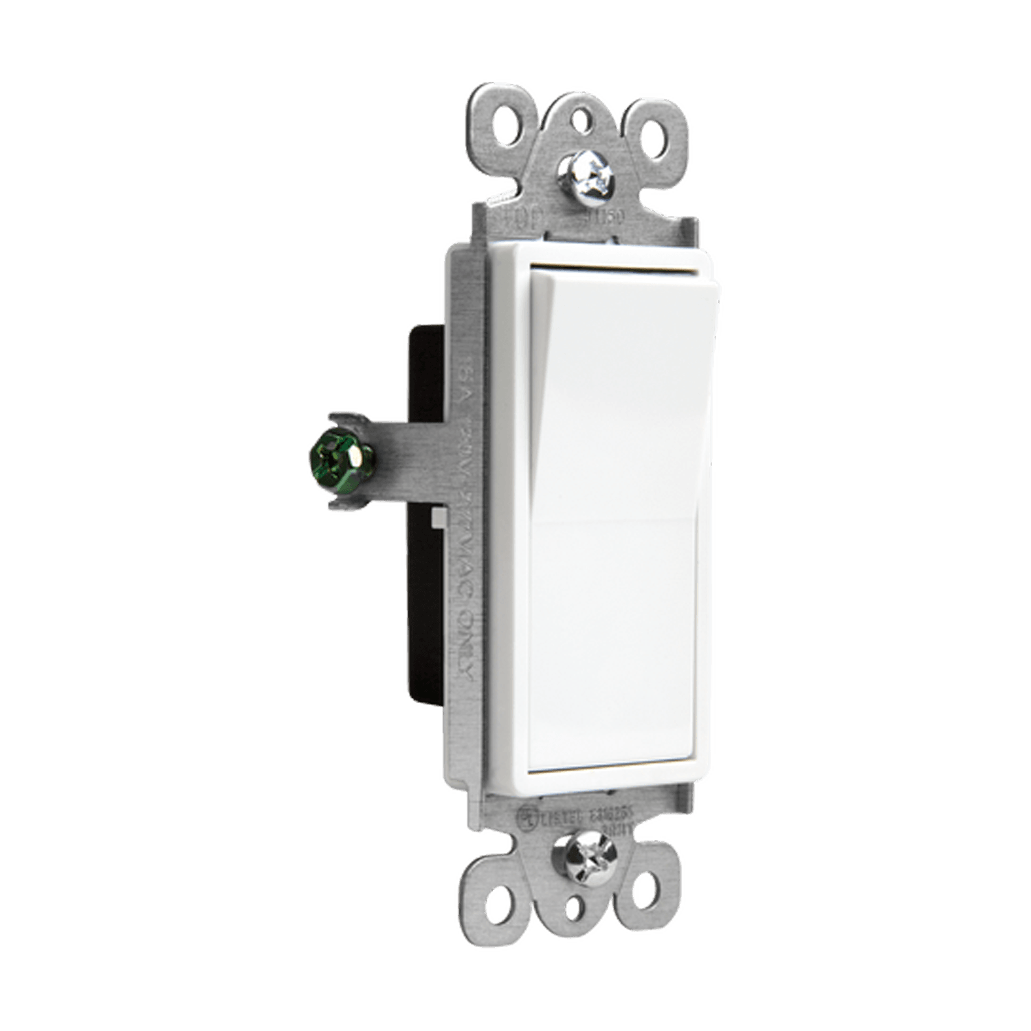 Antimicrobial Residential Grade Decorator Switch, Single Pole - White view 2