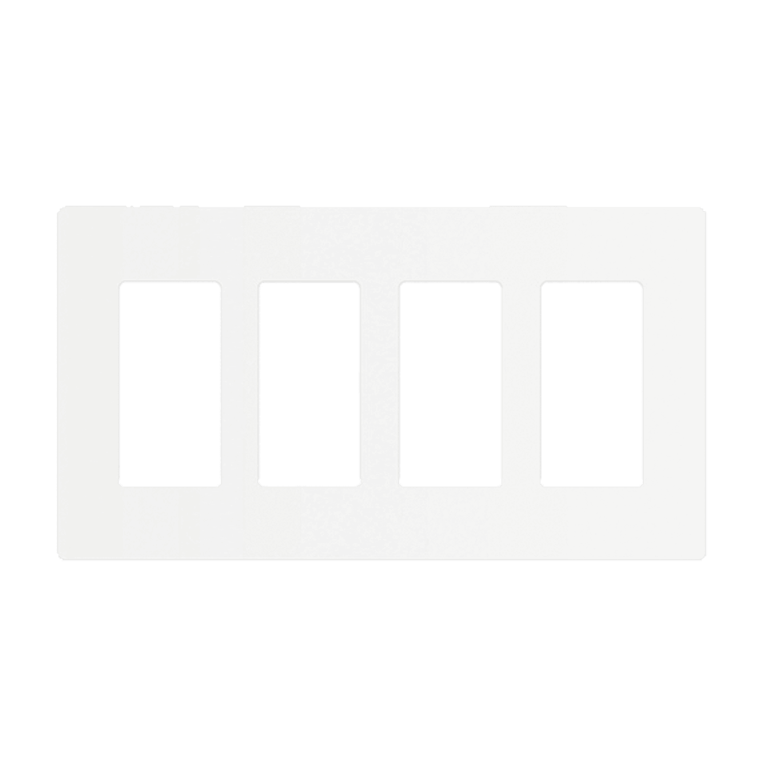 Antimicrobial Screwless Decorator/GFCI Four-Gang Wall Plate Mid-Size - White