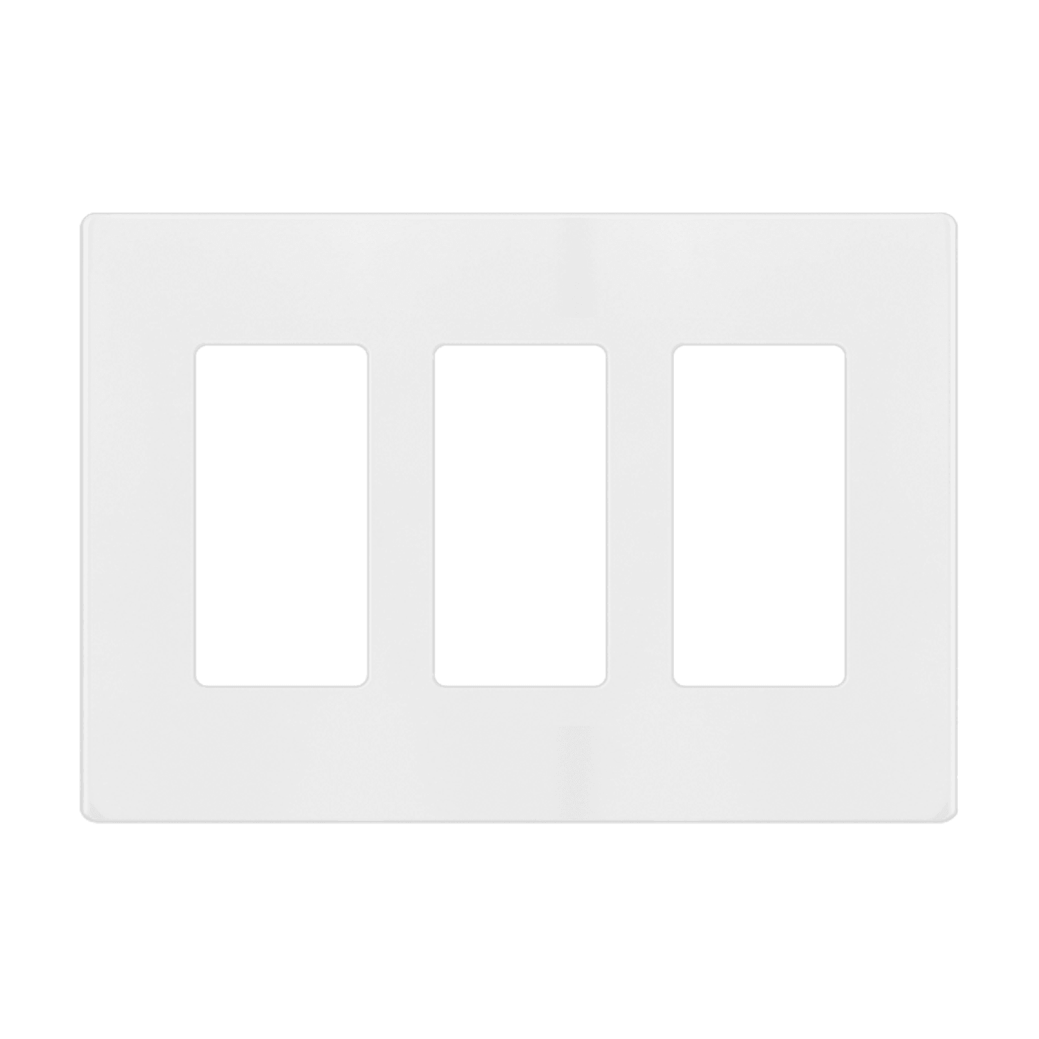 Antimicrobial Screwless Decorator/GFCI Three-Gang Wall Plate Mid-Size - White