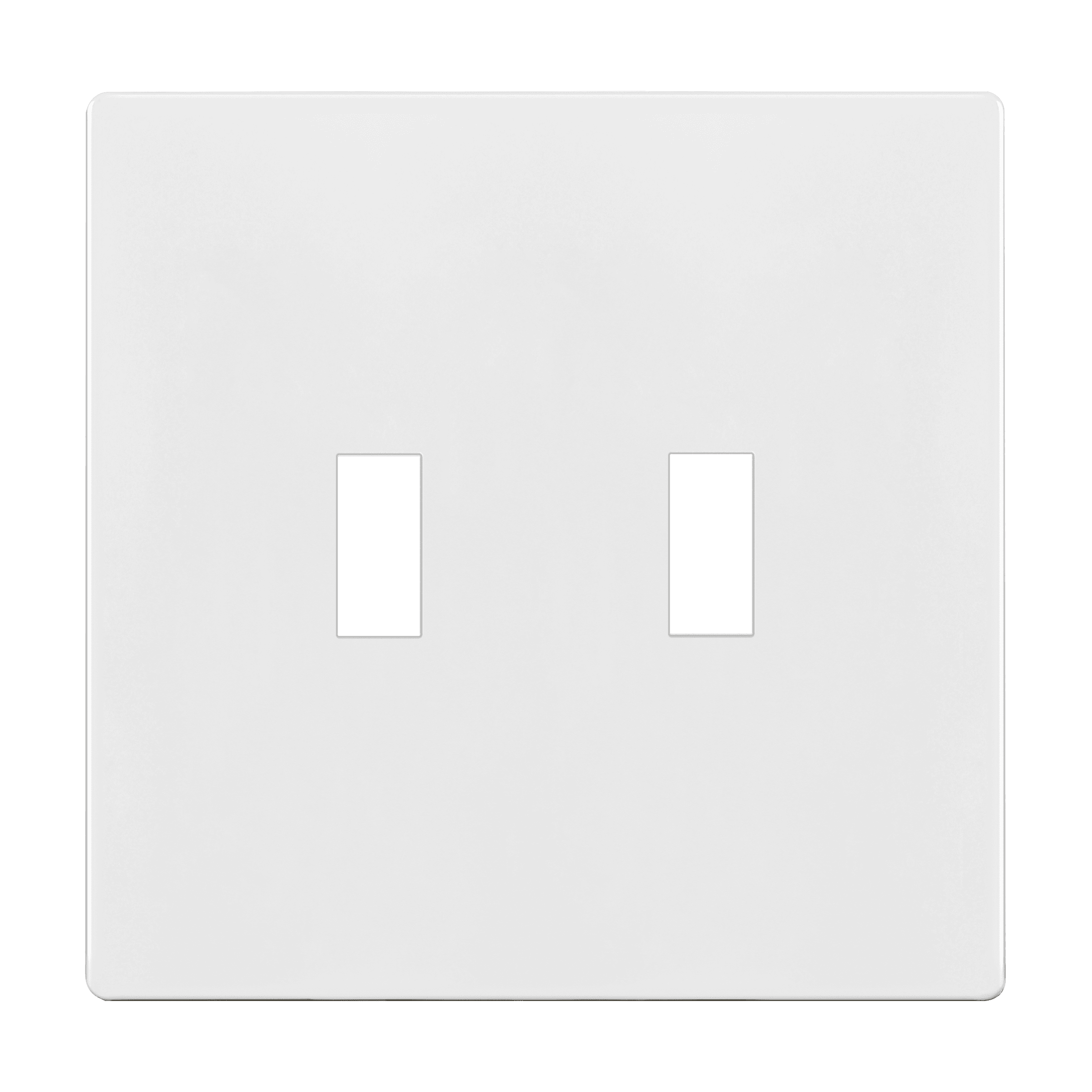 Antimicrobial Screwless Toggle Two-Gang Wall Plate - White