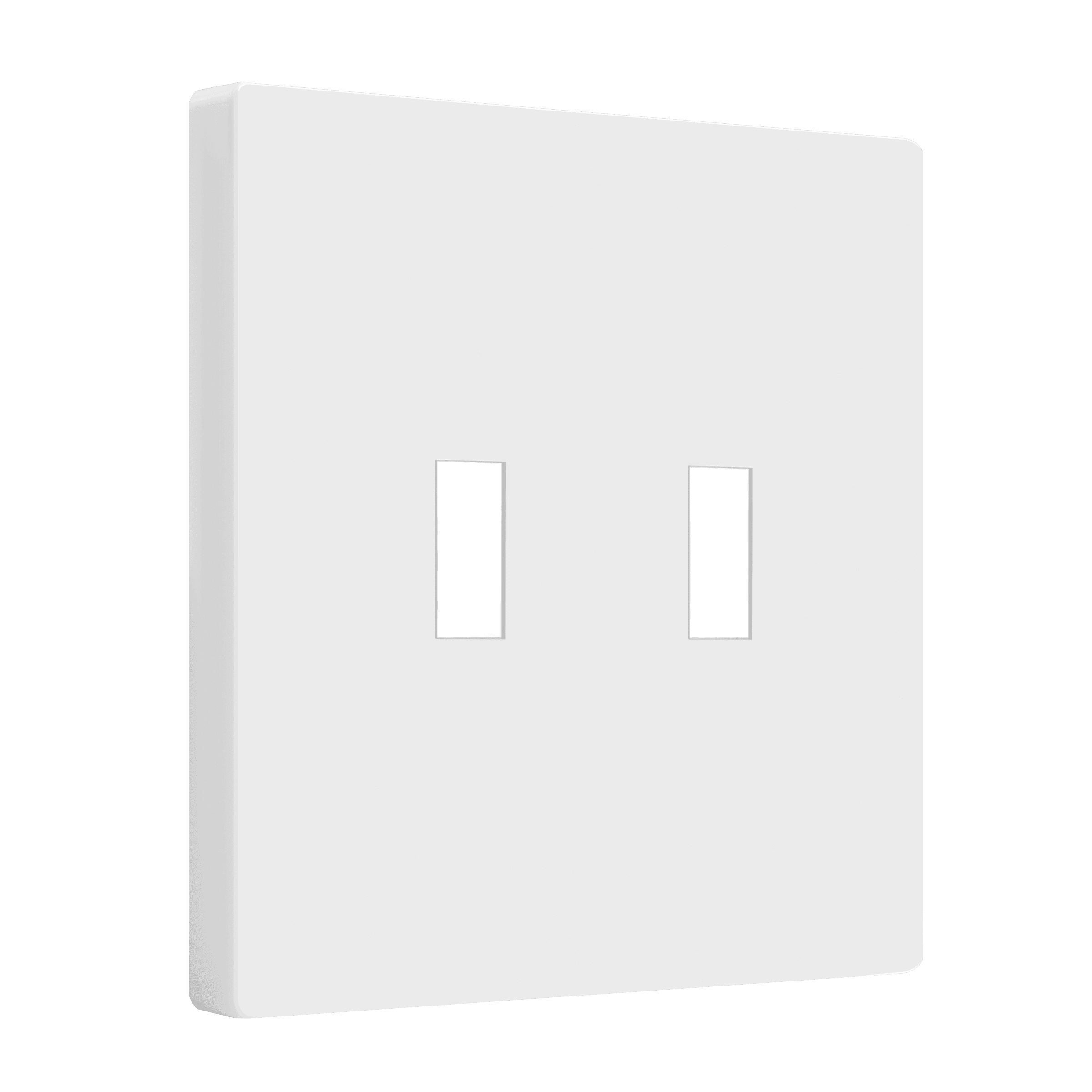 Antimicrobial Screwless Toggle Two-Gang Wall Plate - White view 2