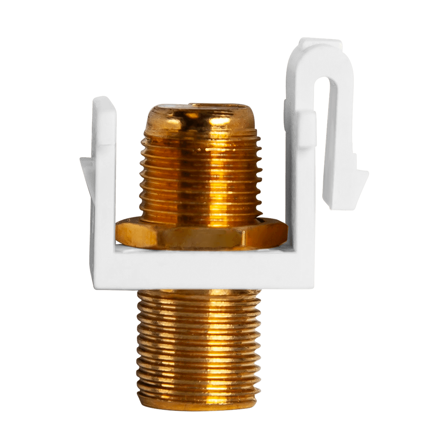 Audio/Video Connectors Gold F-Type Coupler Bulkhead, Female to Female - White