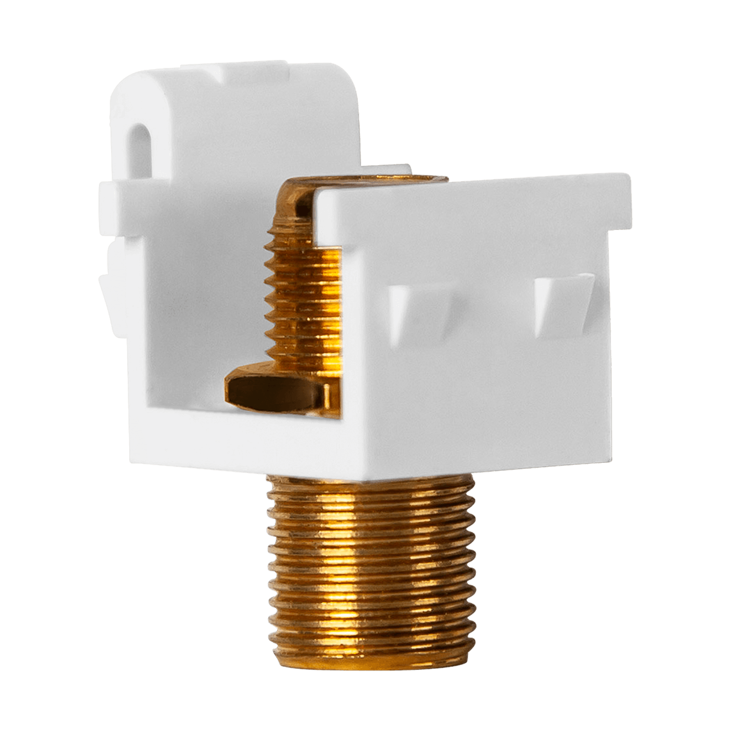 Audio/Video Connectors Gold F-Type Coupler Bulkhead, Female to Female - White view 2