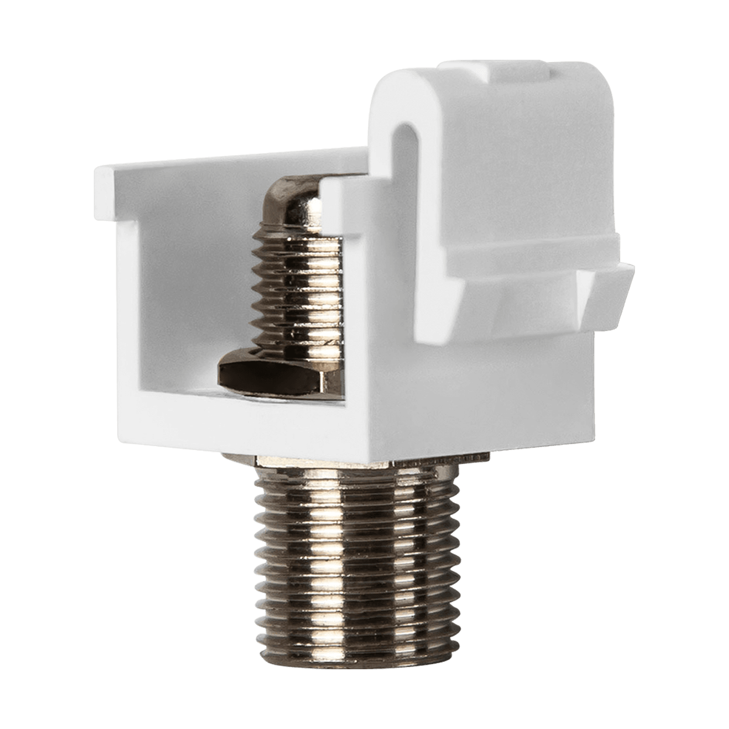 Audio/Video Connectors Nickel F-Type Coupler Bulkhead, Female to Female - White view 2