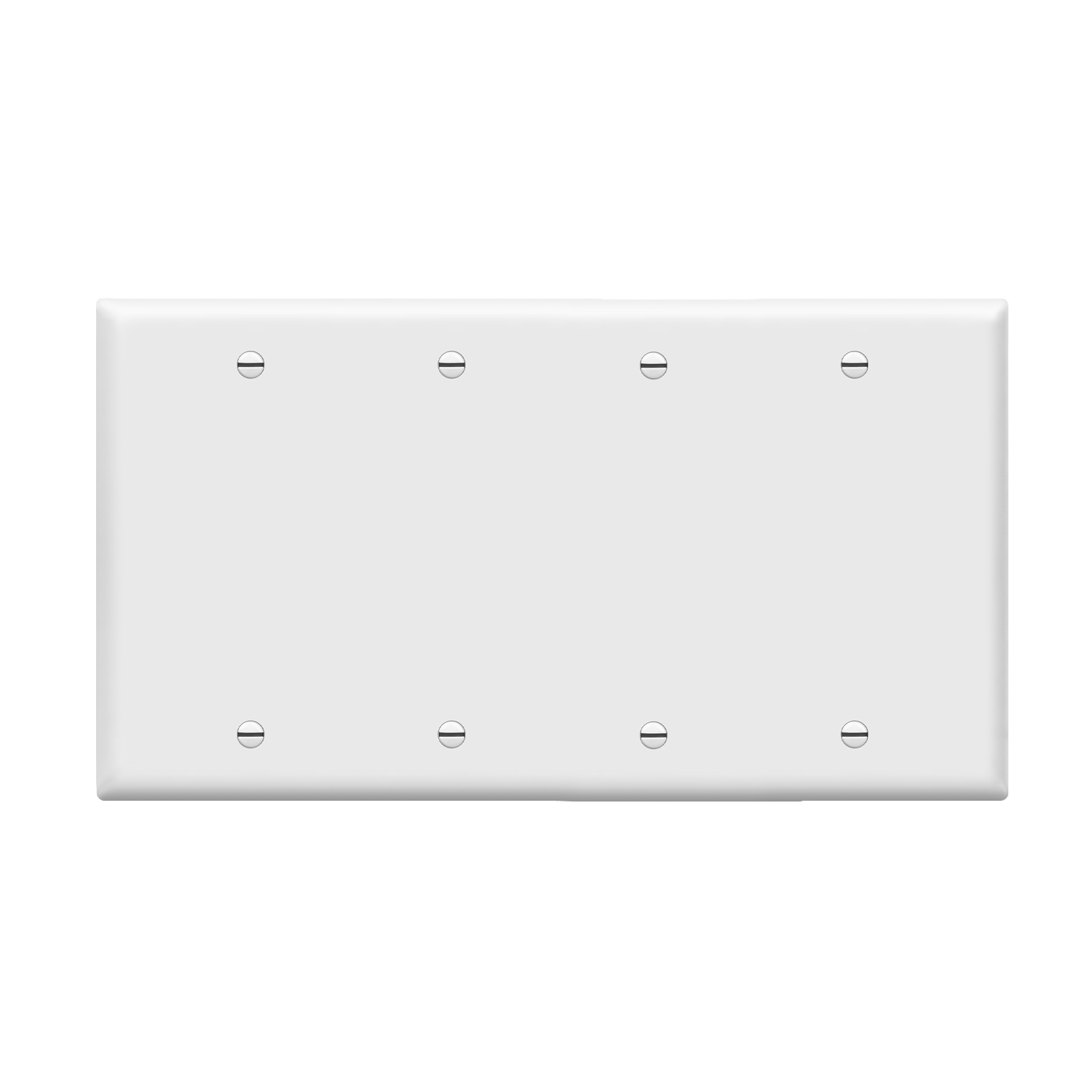 Blank Cover Four-Gang Wall Plate - White