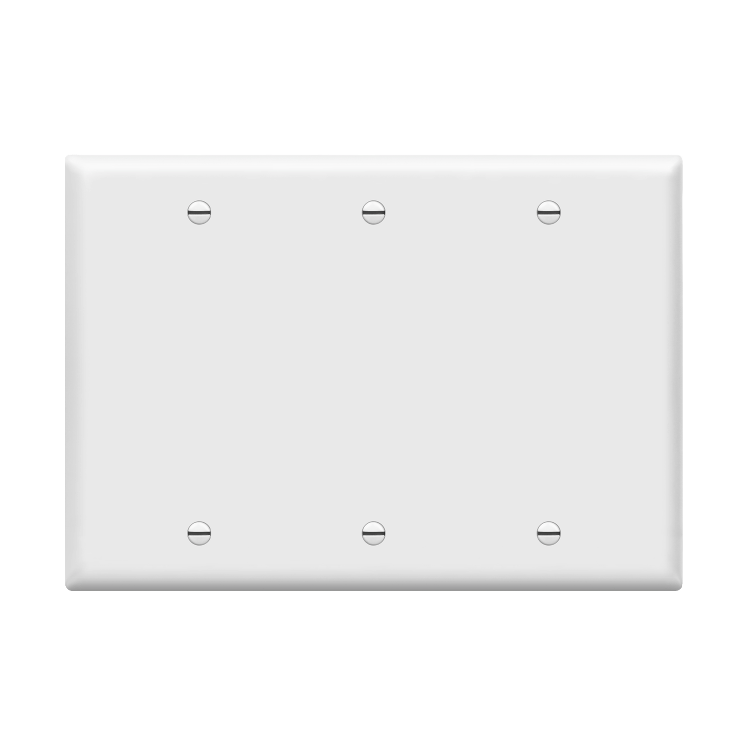 Blank Cover Three-Gang Wall Plate - White