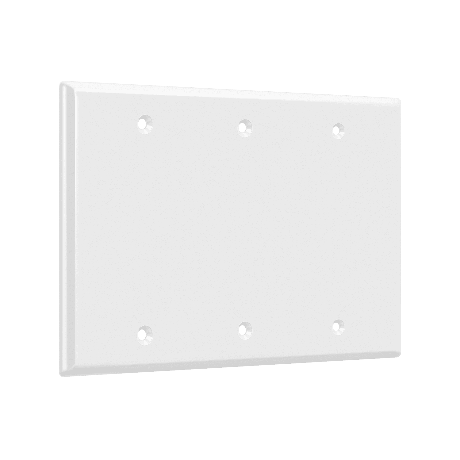 Blank Cover Three-Gang Wall Plate - White view 2