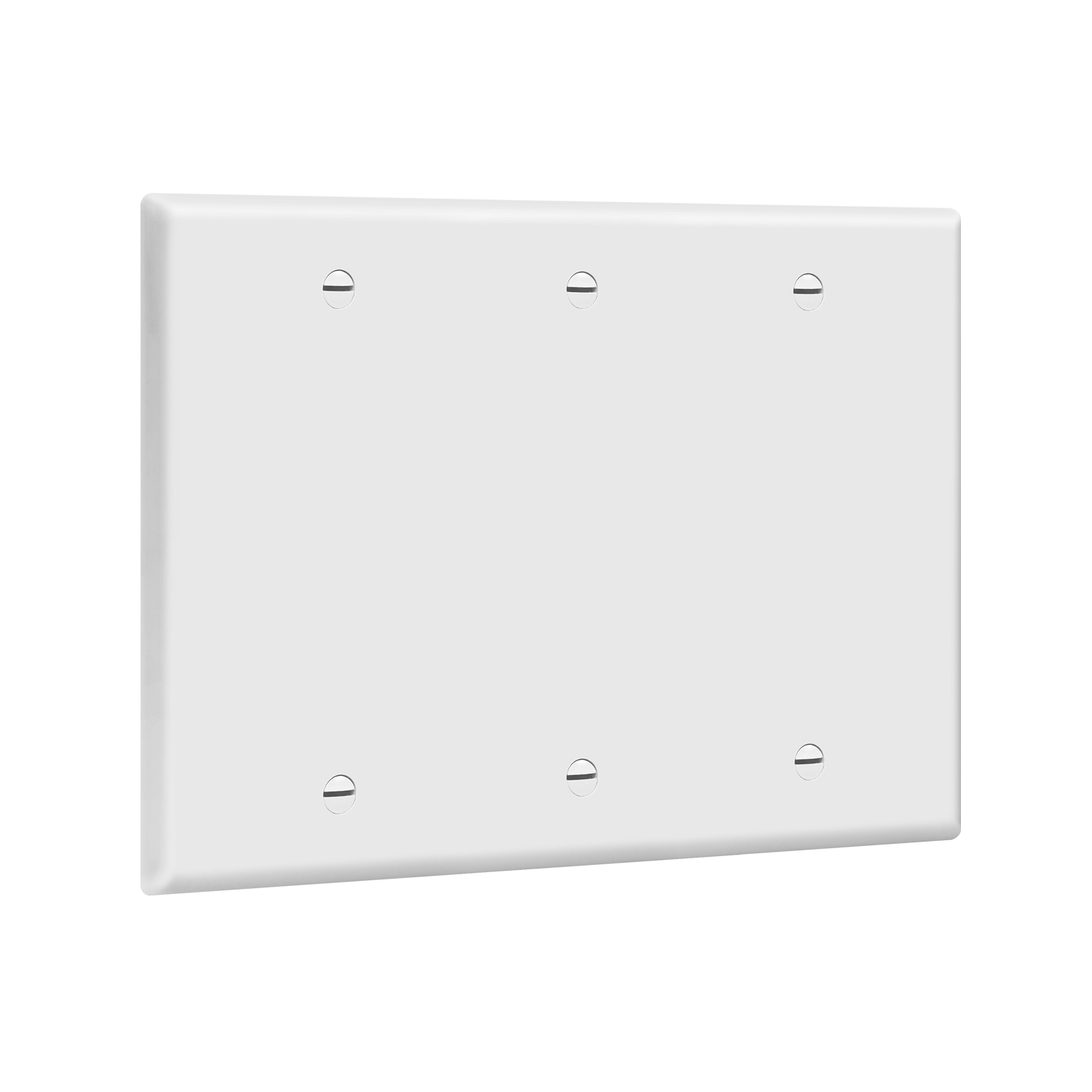 Blank Cover Three-Gang Wall Plate - White view 3