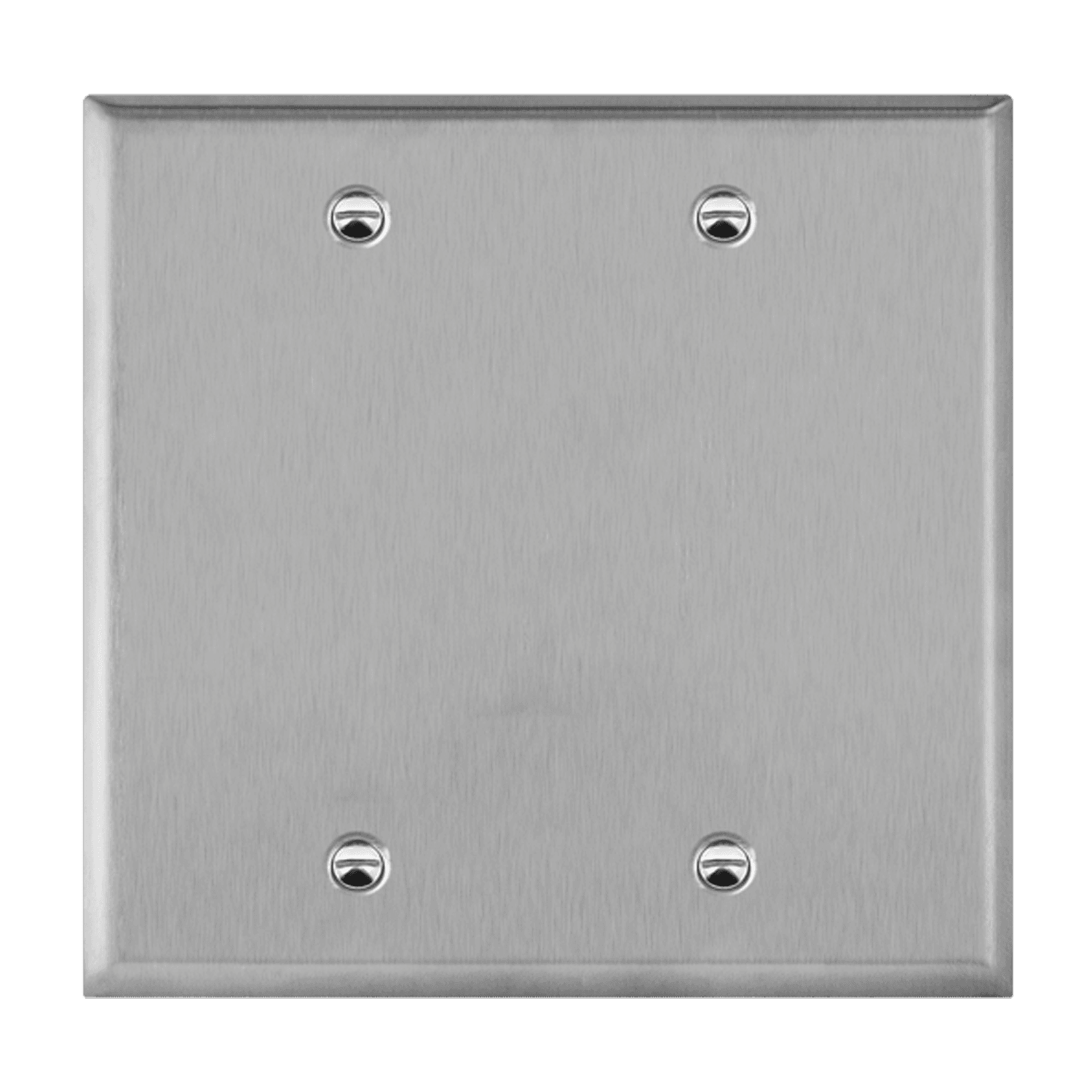 Blank Cover Two-Gang Metal Wall Plate - Silver