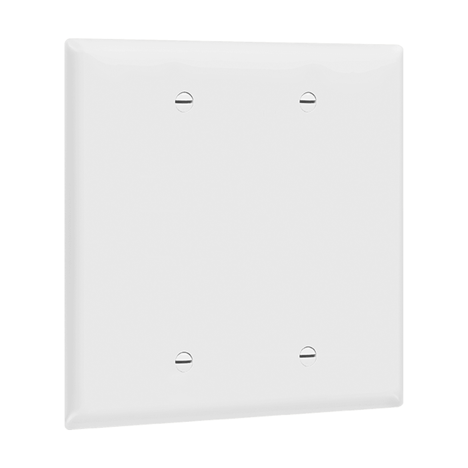 Blank Cover Two-Gang Wall Plate, Mid-Size - White view 2