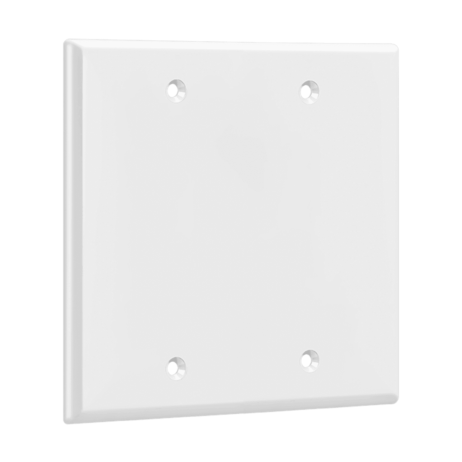 Blank Cover Two-Gang Wall Plate - White view 2