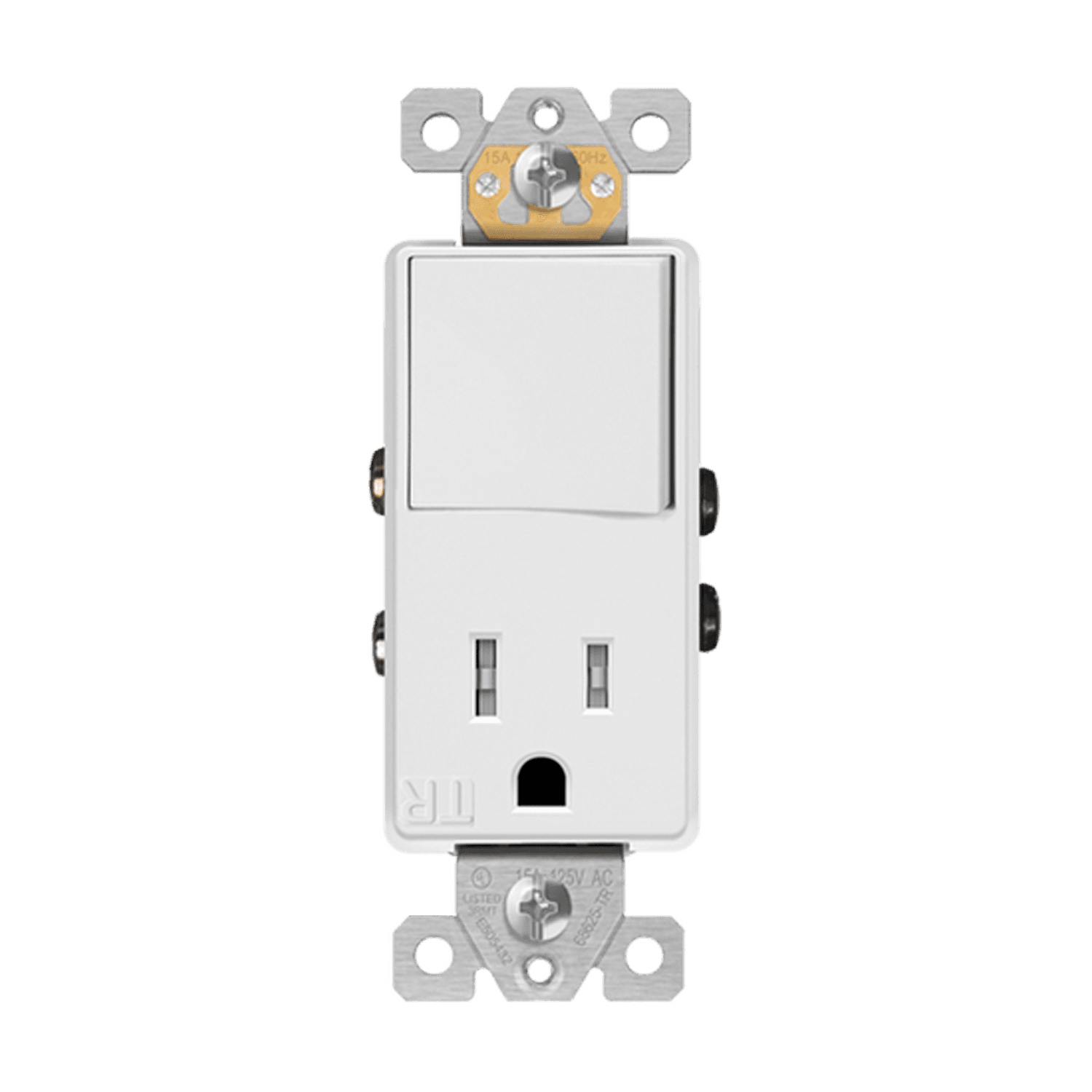 Combination 15A Switch/Tamper-Resistant Receptacle, Single Pole - White