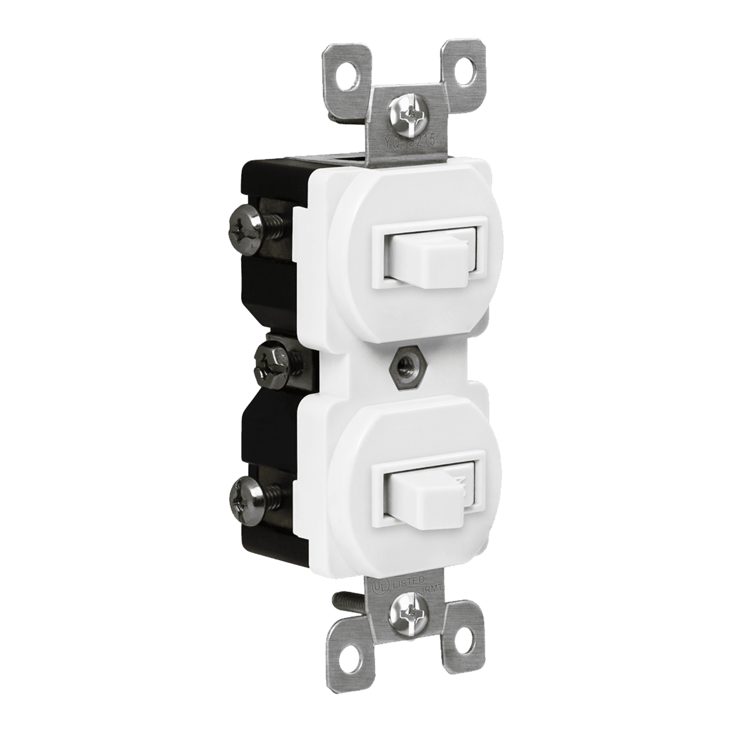 Combination 15A Toggle Switches, Single Pole - White view 2