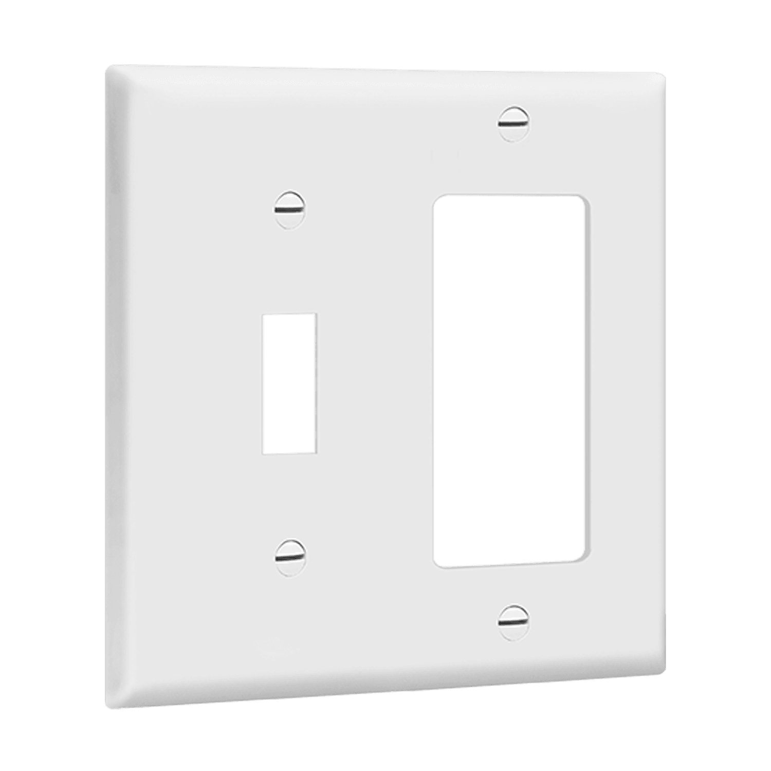 Combination Two-Gang Wall Plate Toggle and Decorator/GFCI - White view 2