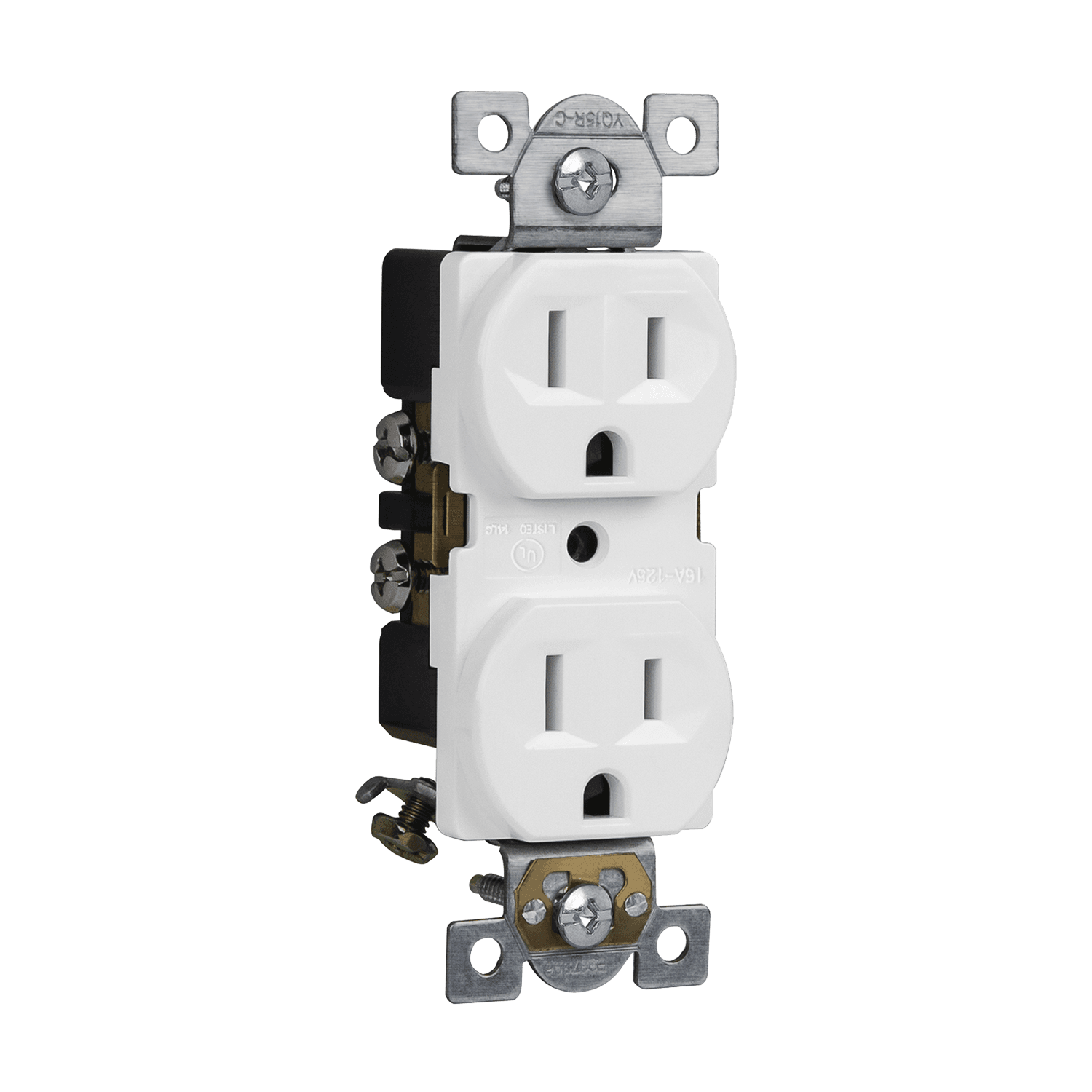 Commercial Grade 15A Duplex Receptacle - White view 2
