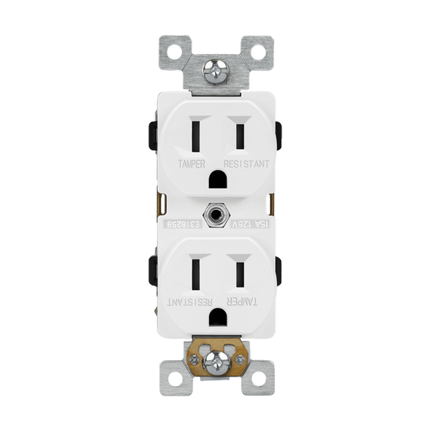 Commercial Grade 15A Tamper-Resistant Duplex Receptacle, 5-15R - White