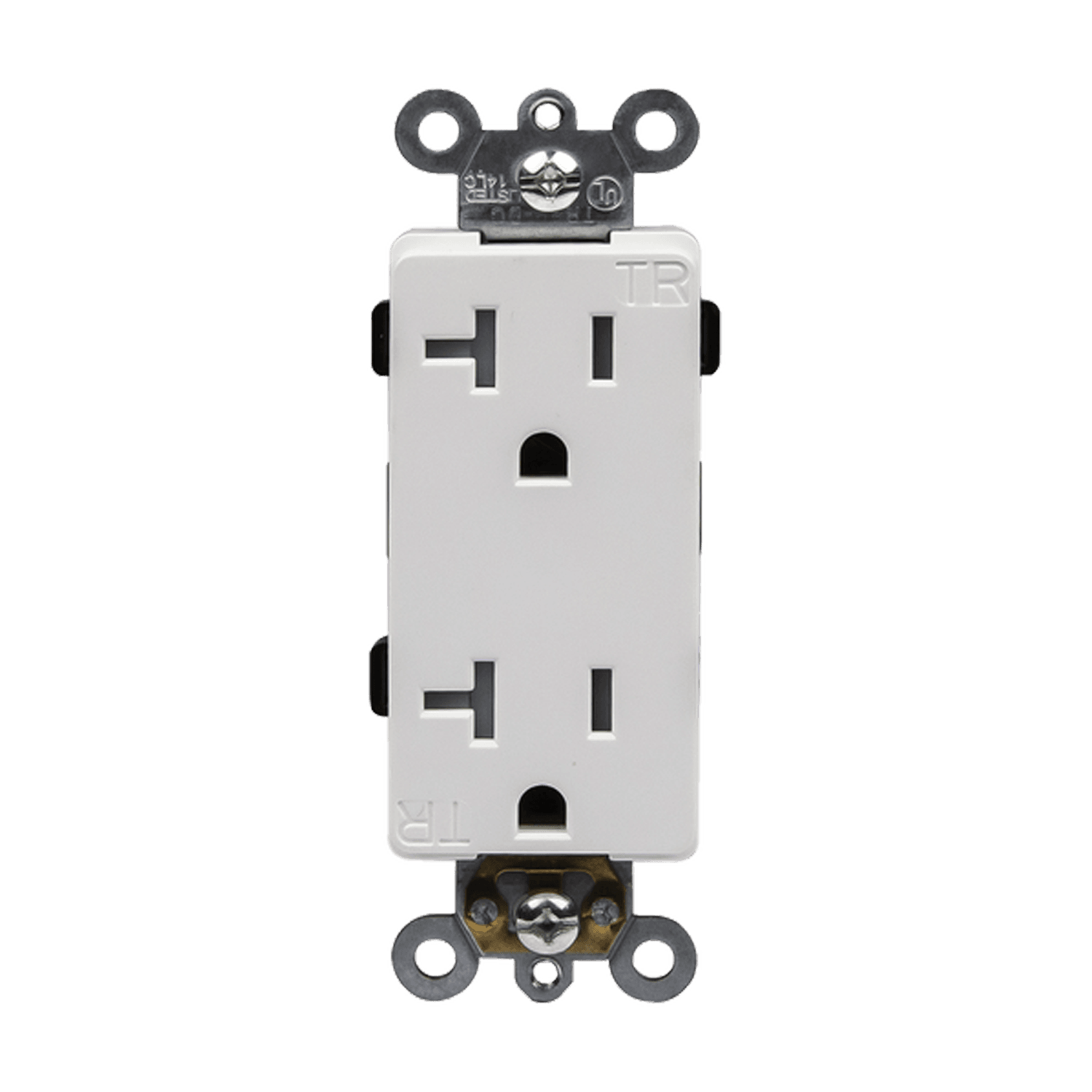 Commercial Grade 20A Decorator Tamper Resistant Receptacle, 5-20R - White