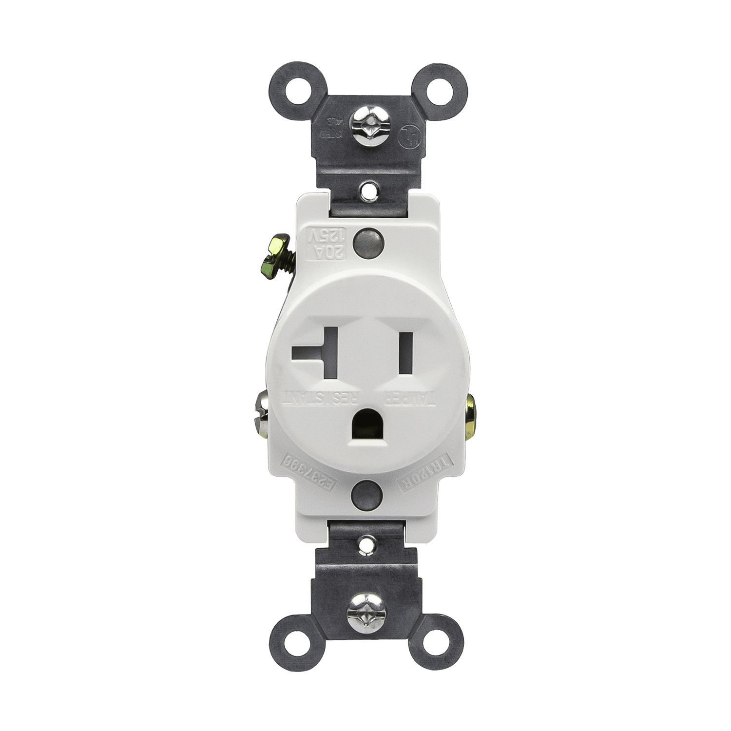 Commercial Grade 20A Single Receptacle, 5-20R - White