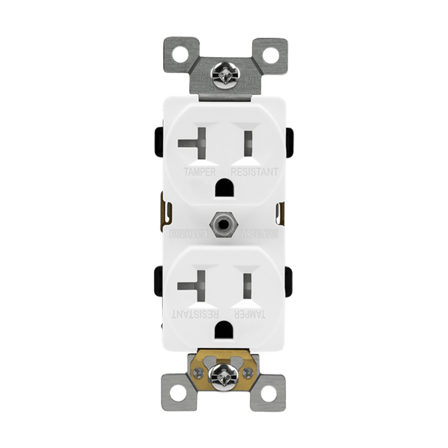 Commercial Grade 20A Tamper-Resistant Duplex Receptacle, 5-20R - White