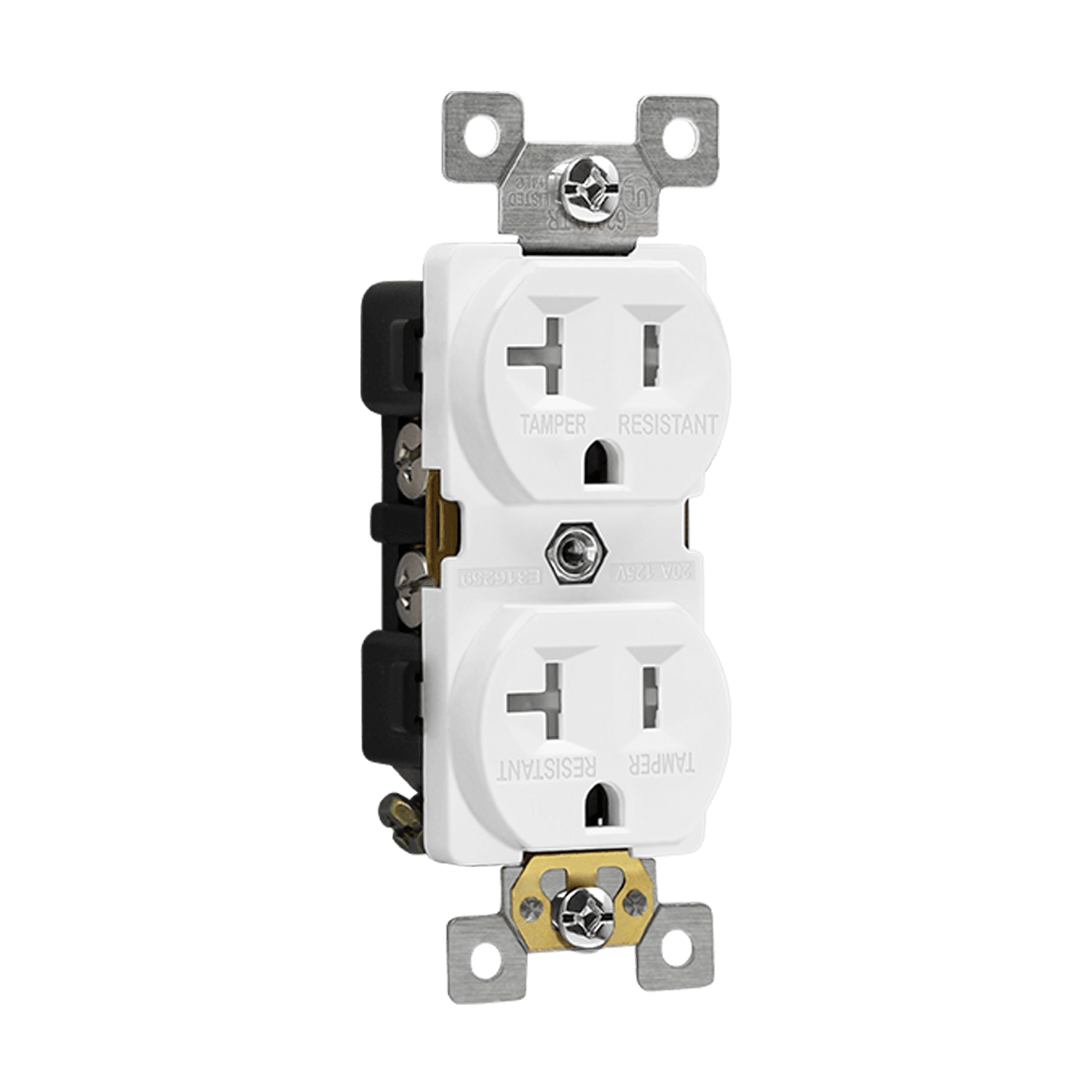 Commercial Grade 20A Tamper-Resistant Duplex Receptacle, 5-20R - White view 2