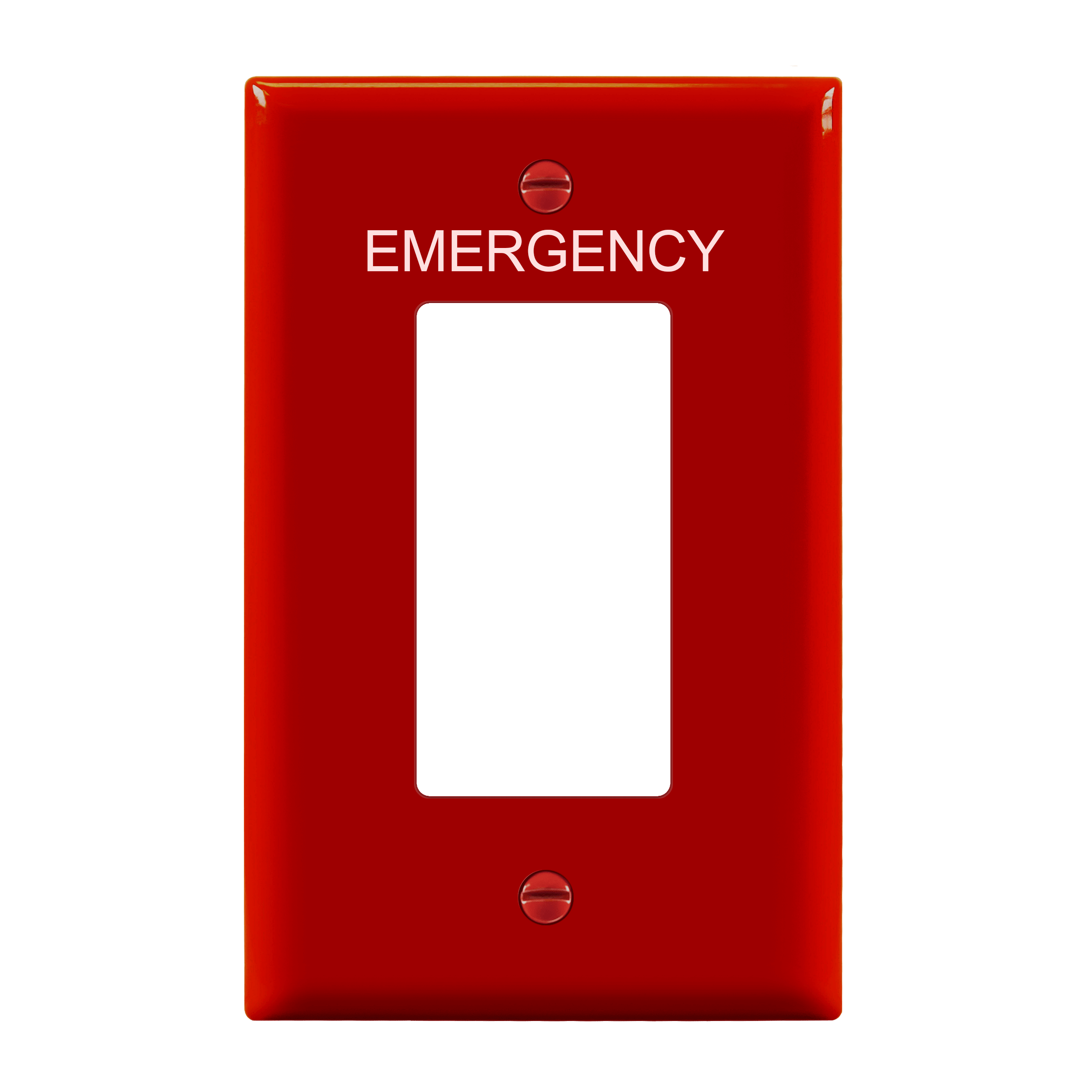 Decorator Emergency One-Gang Wall Plate, Mid-Size - Red