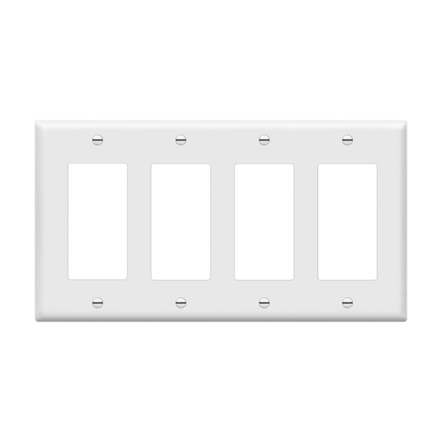 Decorator/GFCI Four-Gang Wall Plate - White