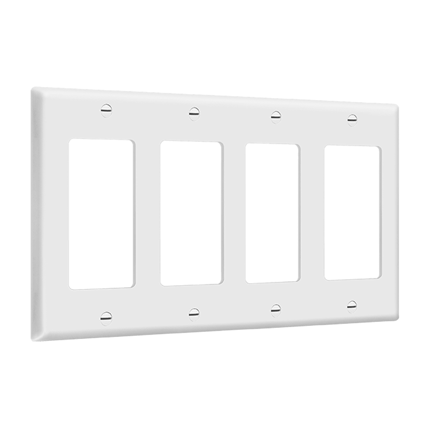 Decorator/GFCI Four-Gang Wall Plate - White view 2