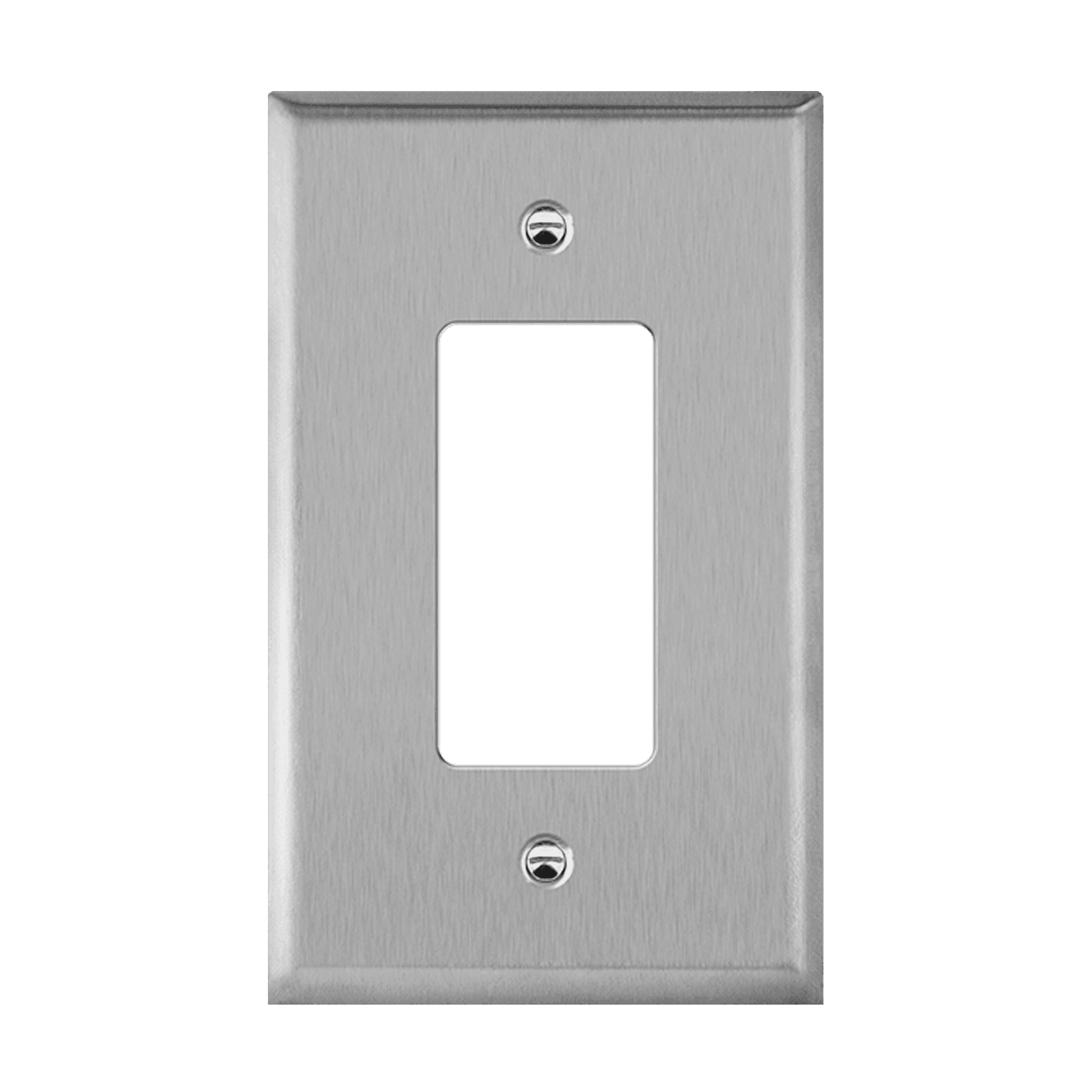 Decorator/GFCI One-Gang Metal Wall Plate, Oversize - Silver